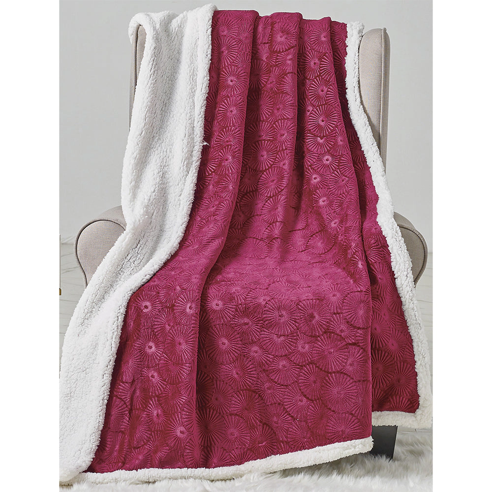 Plazatex Louvre Sherpa Decorative Super Soft Throw Blanket for Sleep/Decor 50" x 60