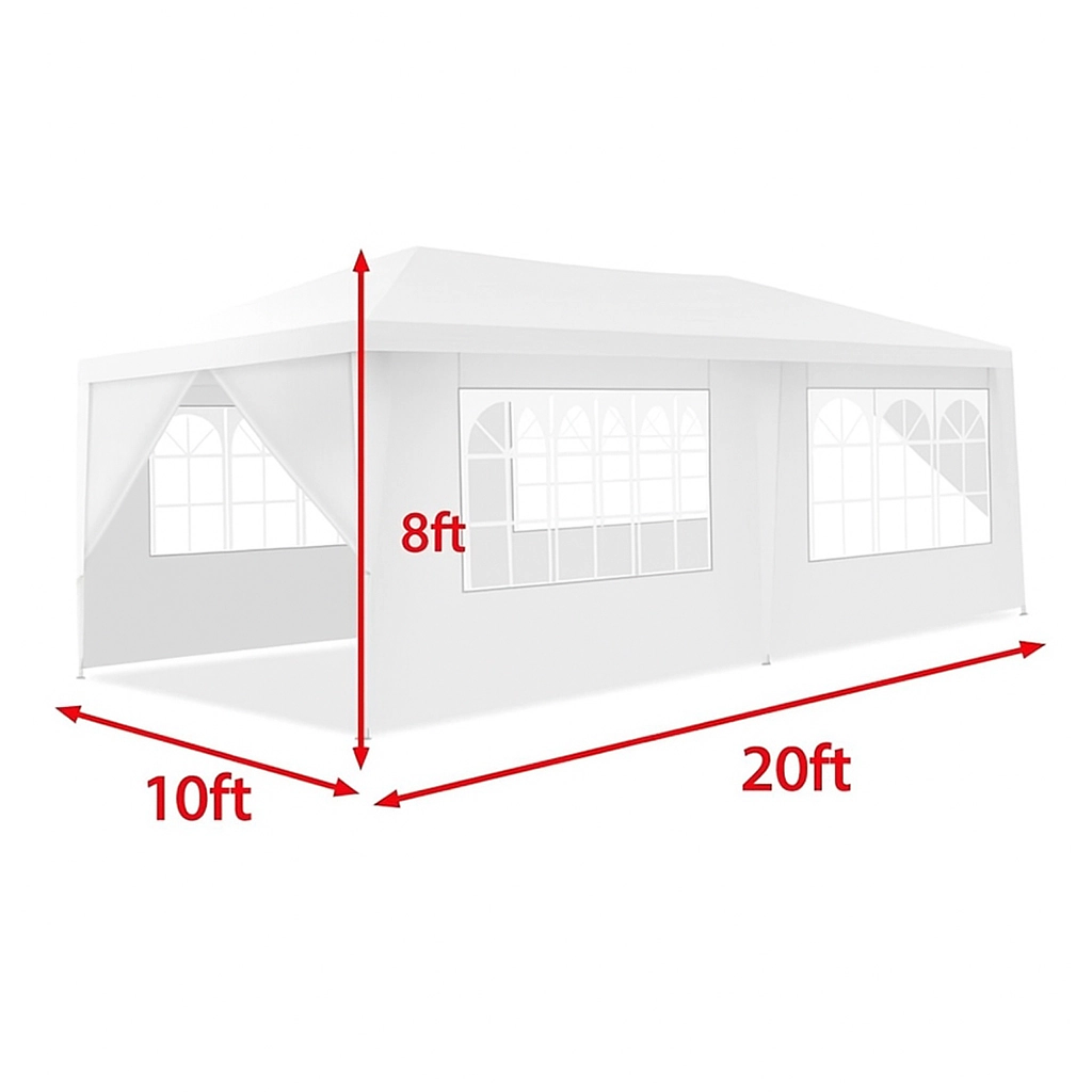 Hivvago Spacious 10x20 Ft Canopy with Six Wall Covers and Convenient Carry Bag