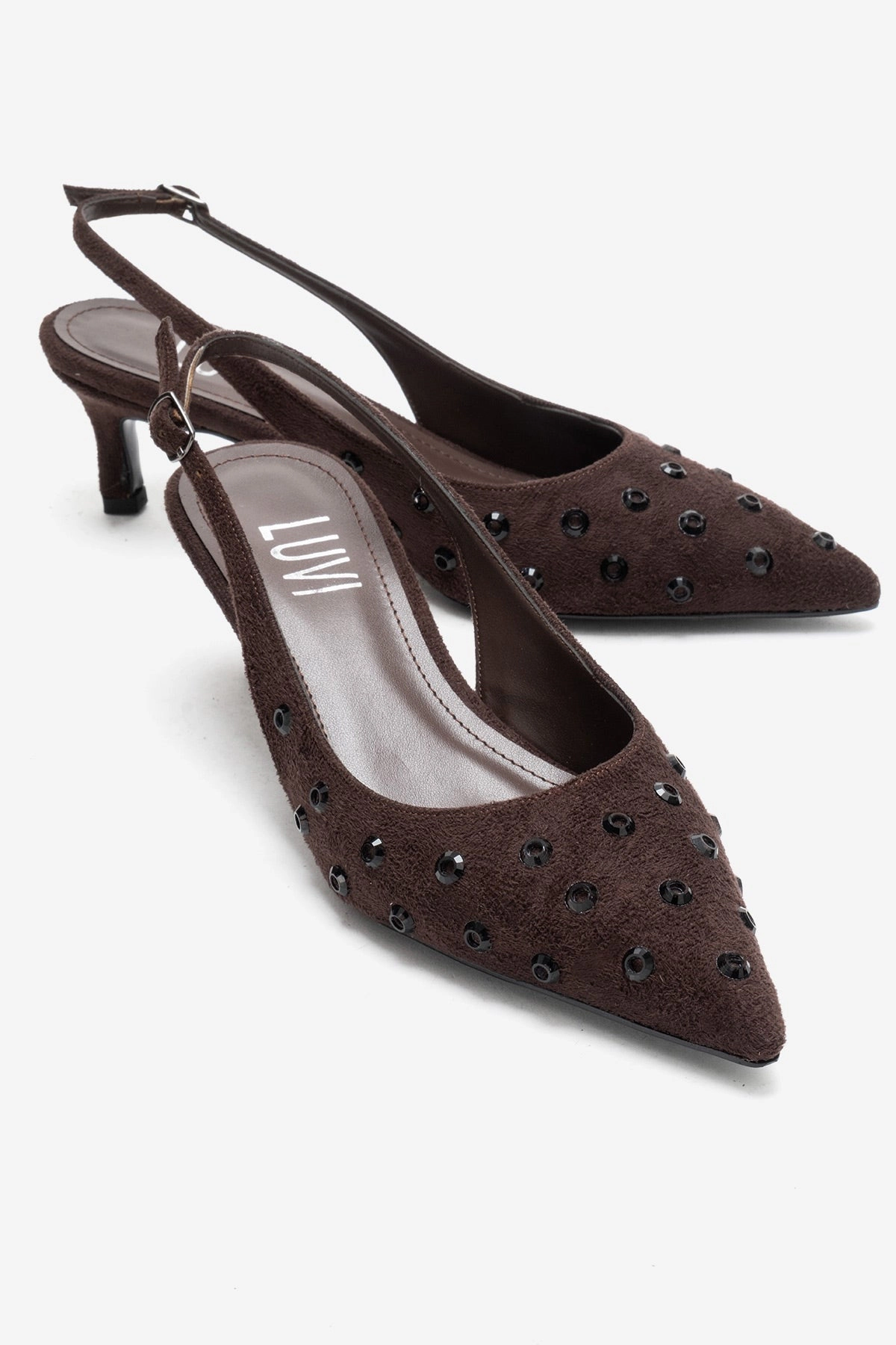 Prologue Shoes Womens Lorex Embellished Stiletto Slingback Pump