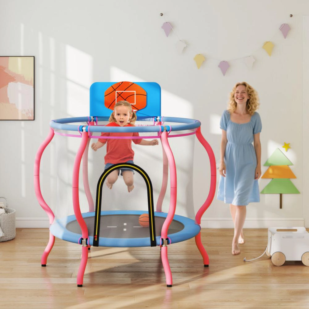 Hivvago Kids Trampoline Indoor & Outdoor Pumpkin Trampoline-Pink