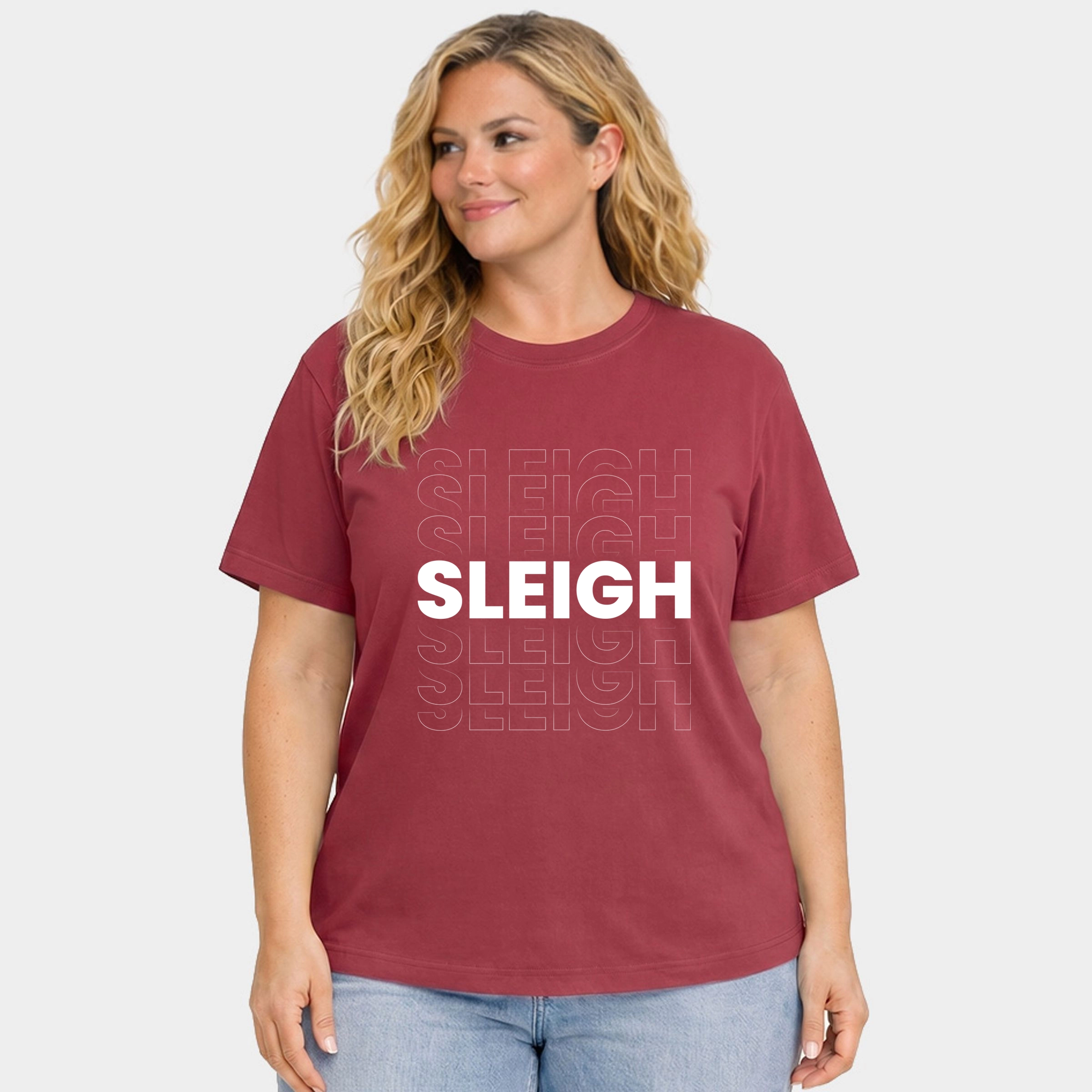 Simply Sage Market - Women's Plus Garment Dyed Tee Sleigh Bold Stacked