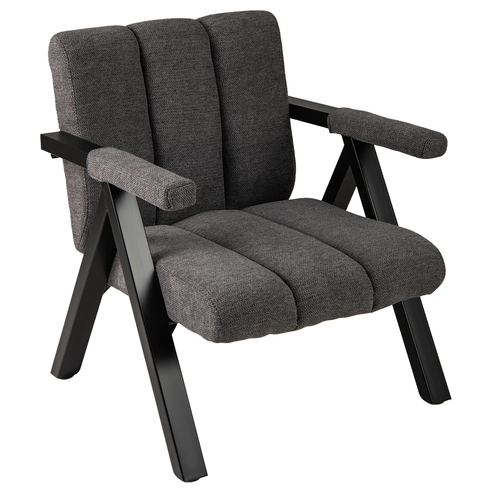 SUGIFT Oversized Accent Chair with Metal Frame and Armrests 330-Lb Capacity Gray with Black Accents