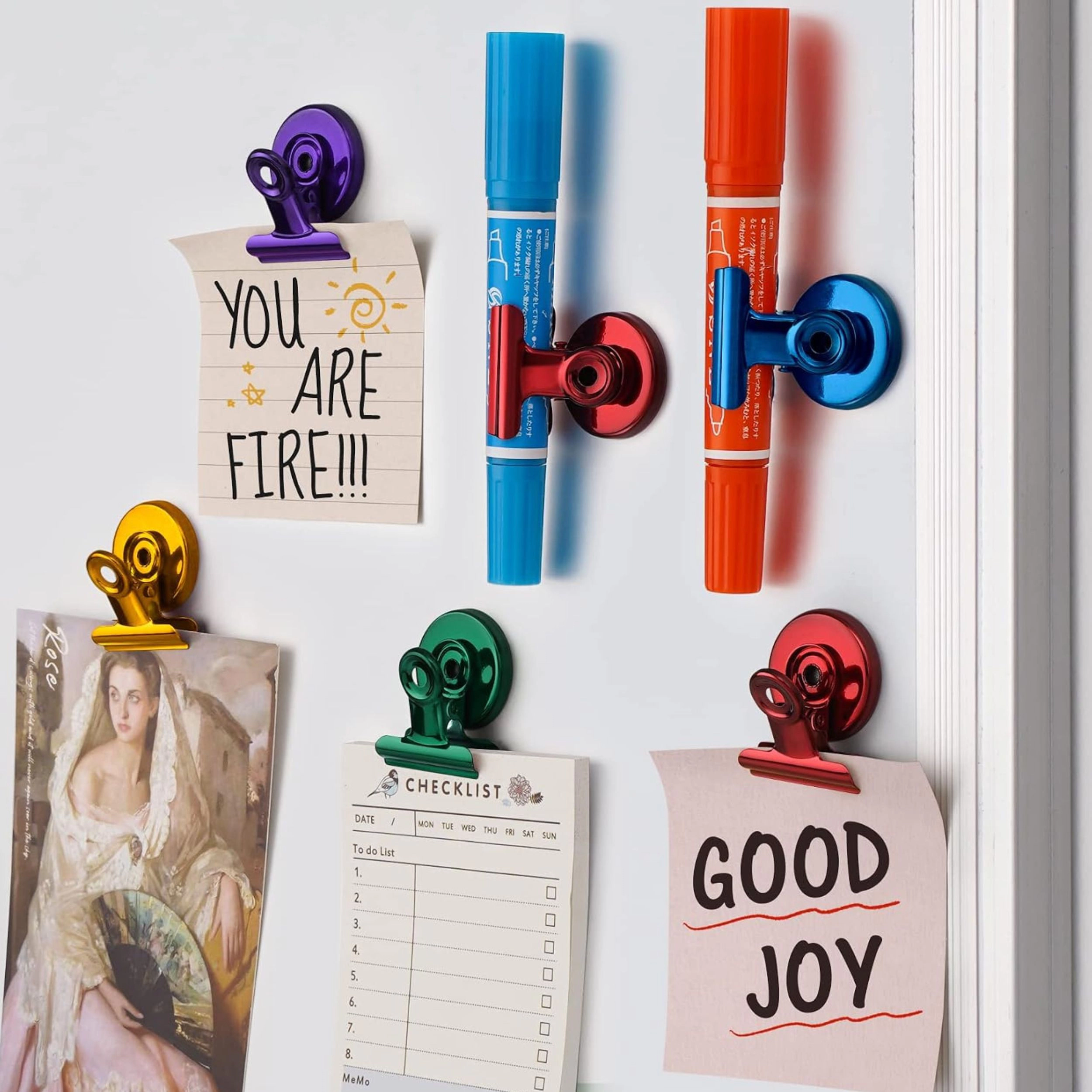 Stock Preferred Pack of 12 Fridge Magnets Magnetic Clips for Refrigerator and Whiteboard