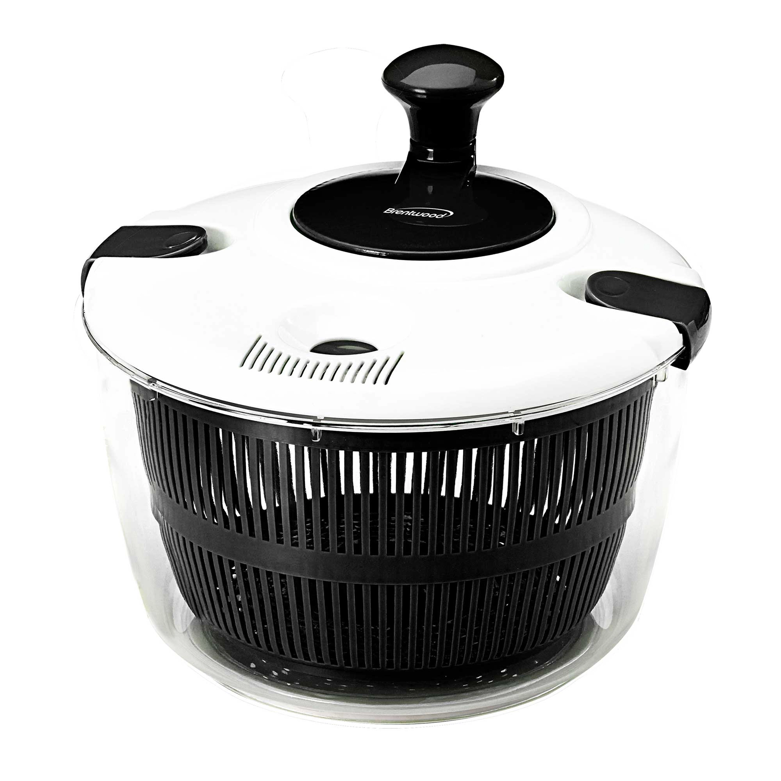 Brentwood 5 Quart Salad Spinner Black with Serving Bowl