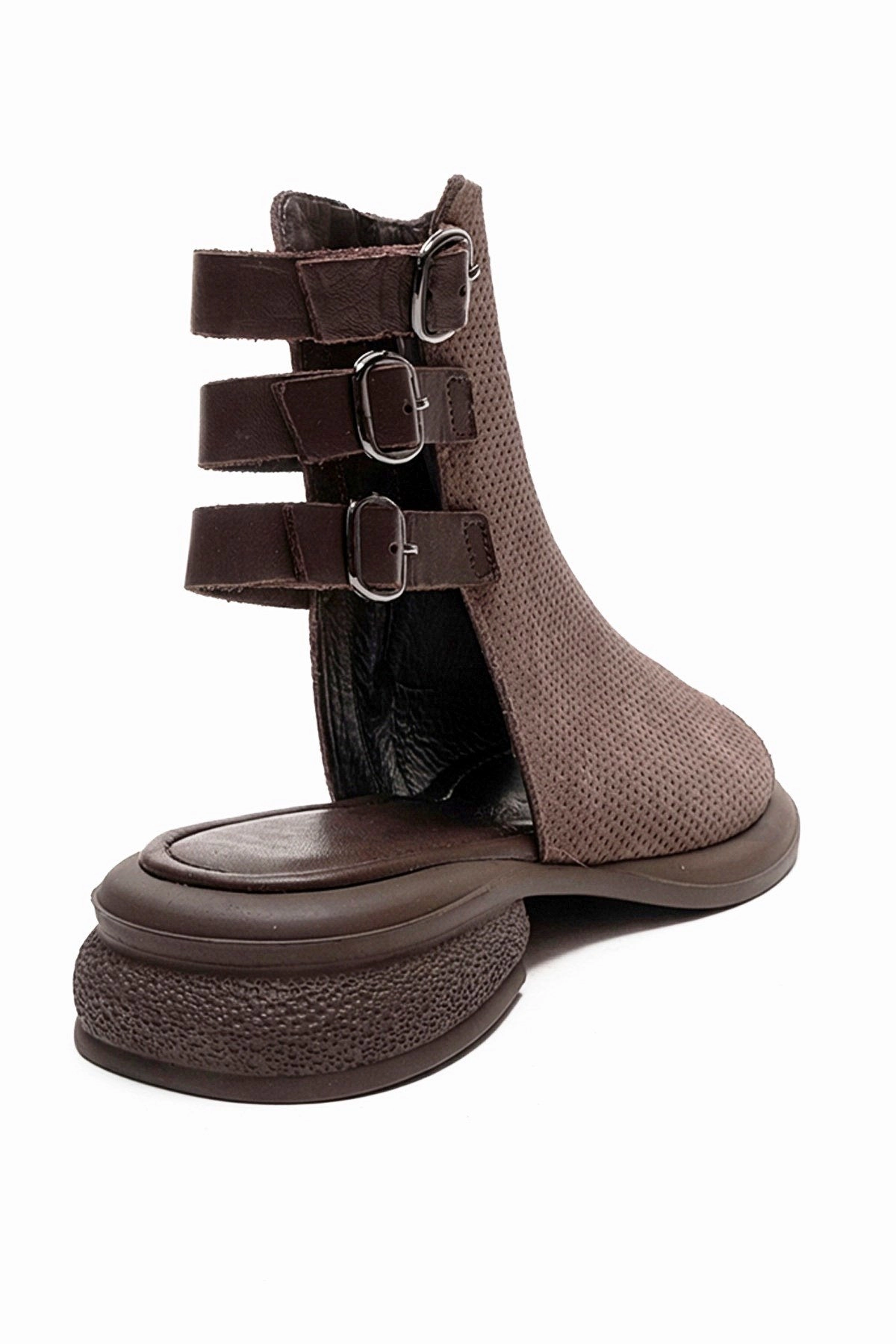 Forever & Always Womens Carina Leather Side Zip Sandal