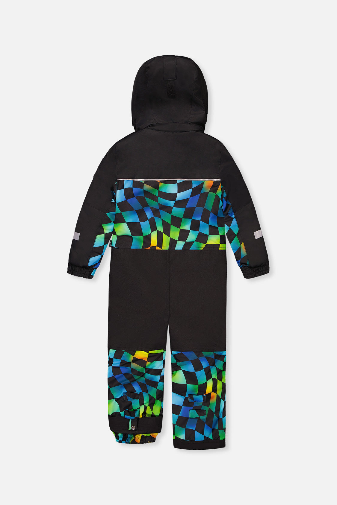 Deux par Boys Checkered Print One Piece Play Snowsuit with Detachable Hood