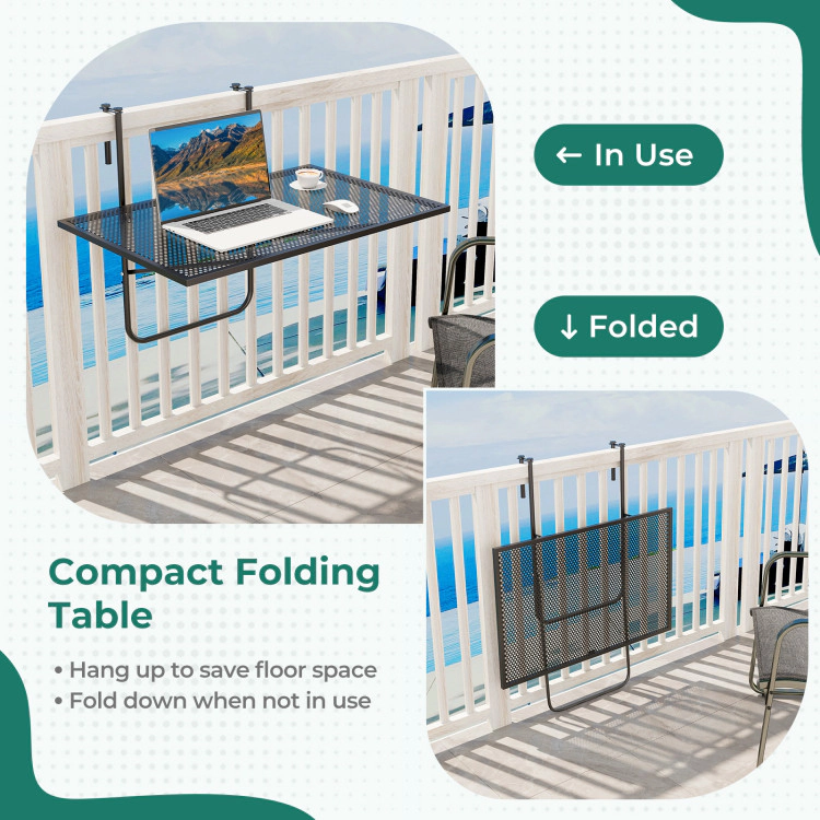 Hivvago Outdoor Folding Hanging Table With Metal Frame