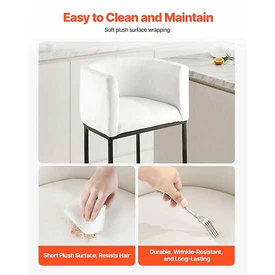 HONGGE Counter Height Bar Stools with Backrest Metal Bar Chair for ...