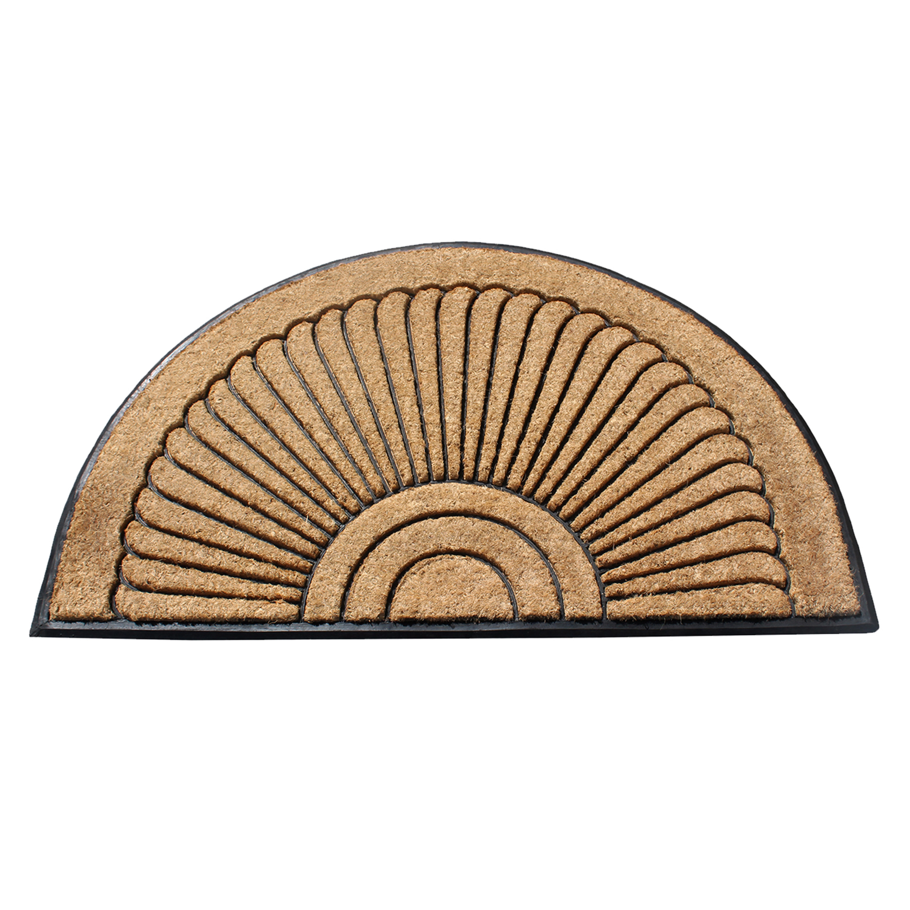 A1HC Coir and Rubber Door Mat 30x48 Inches Heavy Duty Durable Long-Lasting Sunburst Semicircle