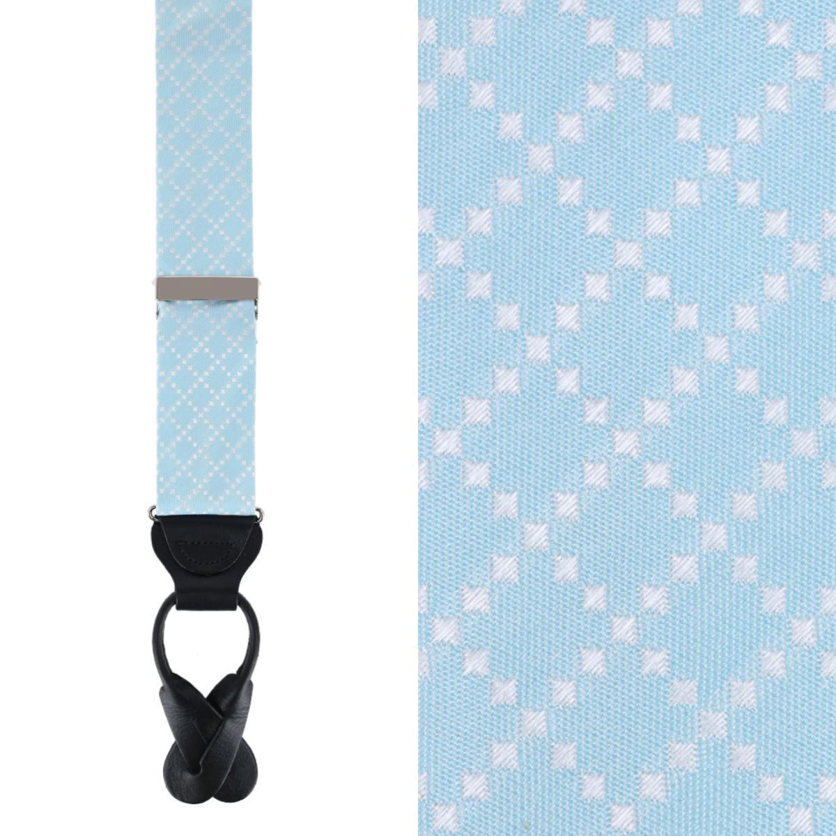 Trafalgar Men's Rowan Geometric Pattern Silk Button End Suspenders