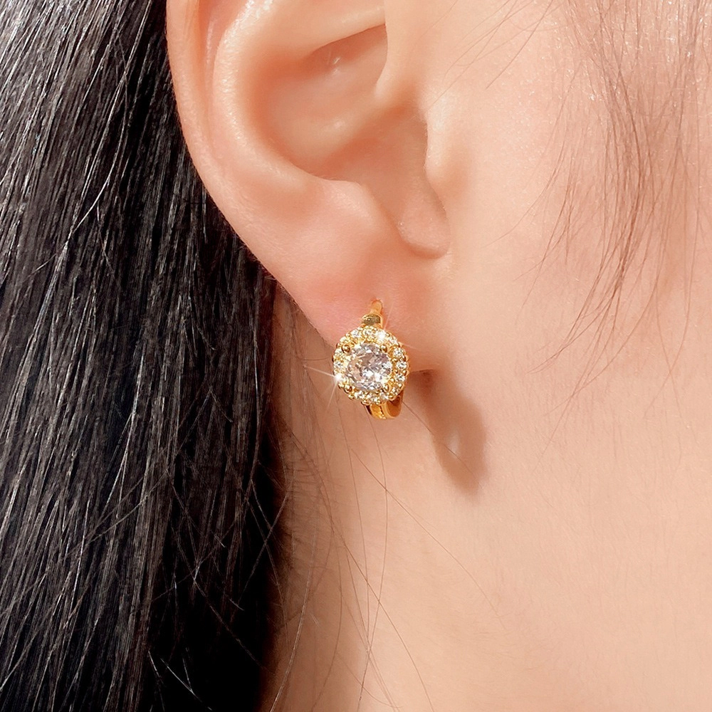 Dainty Cubic Zirconia Hoop Earrings for Women Statement Accessories