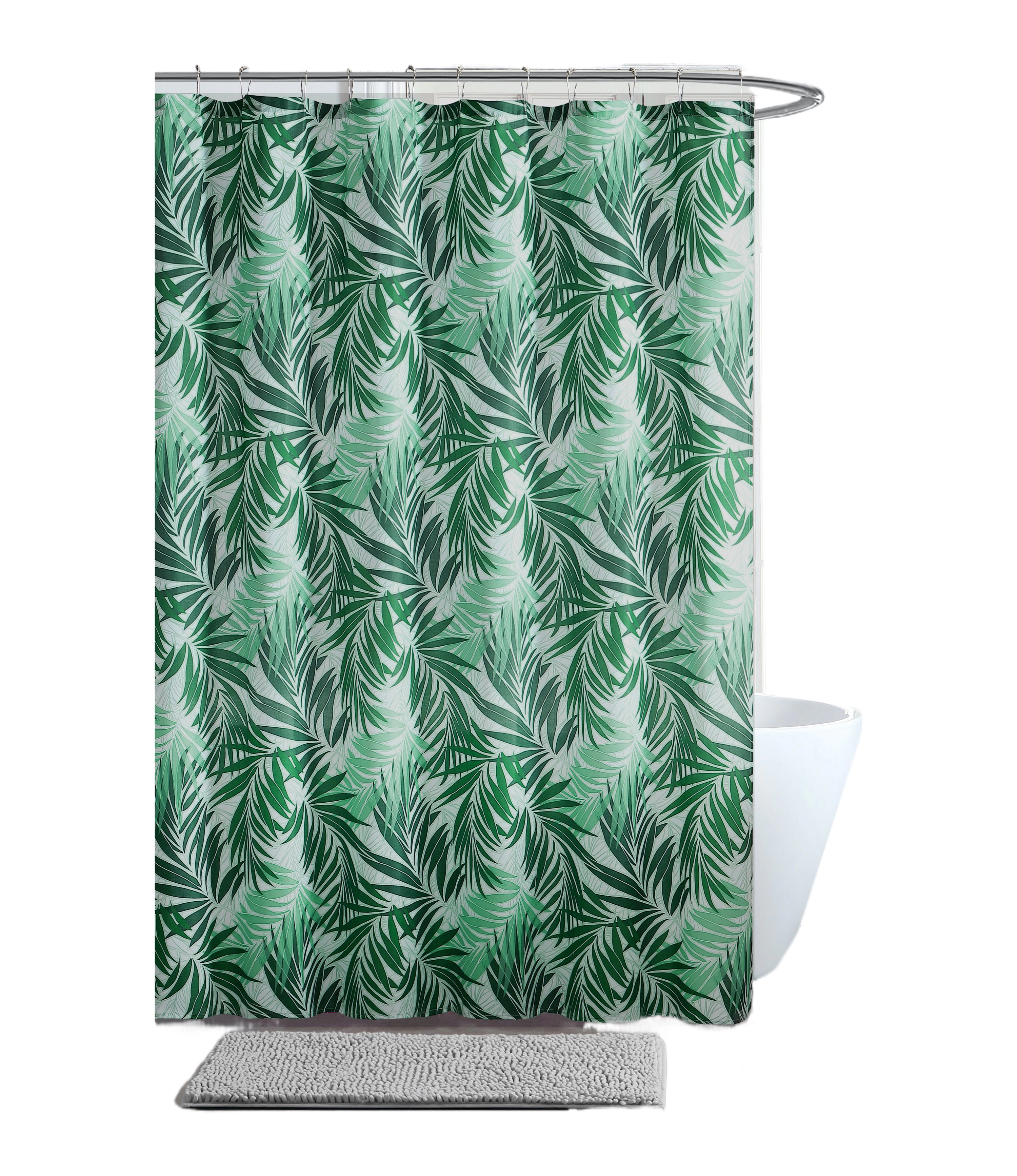 Kate Aurora Giselle Square Textured Spa Retreat Fabric Shower Curtain - Standard