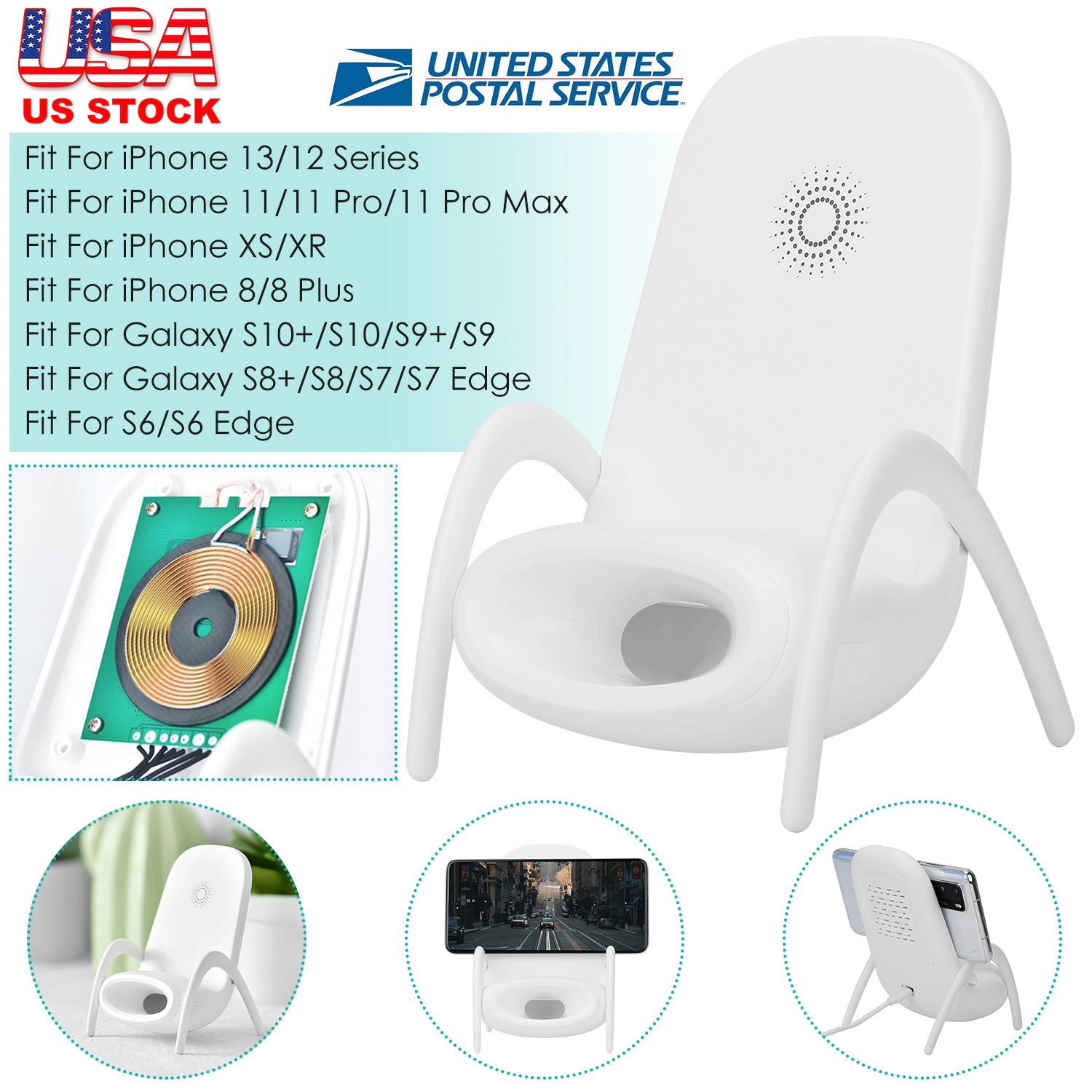 GBruno Wireless Charging Mini Chair Phone Stand