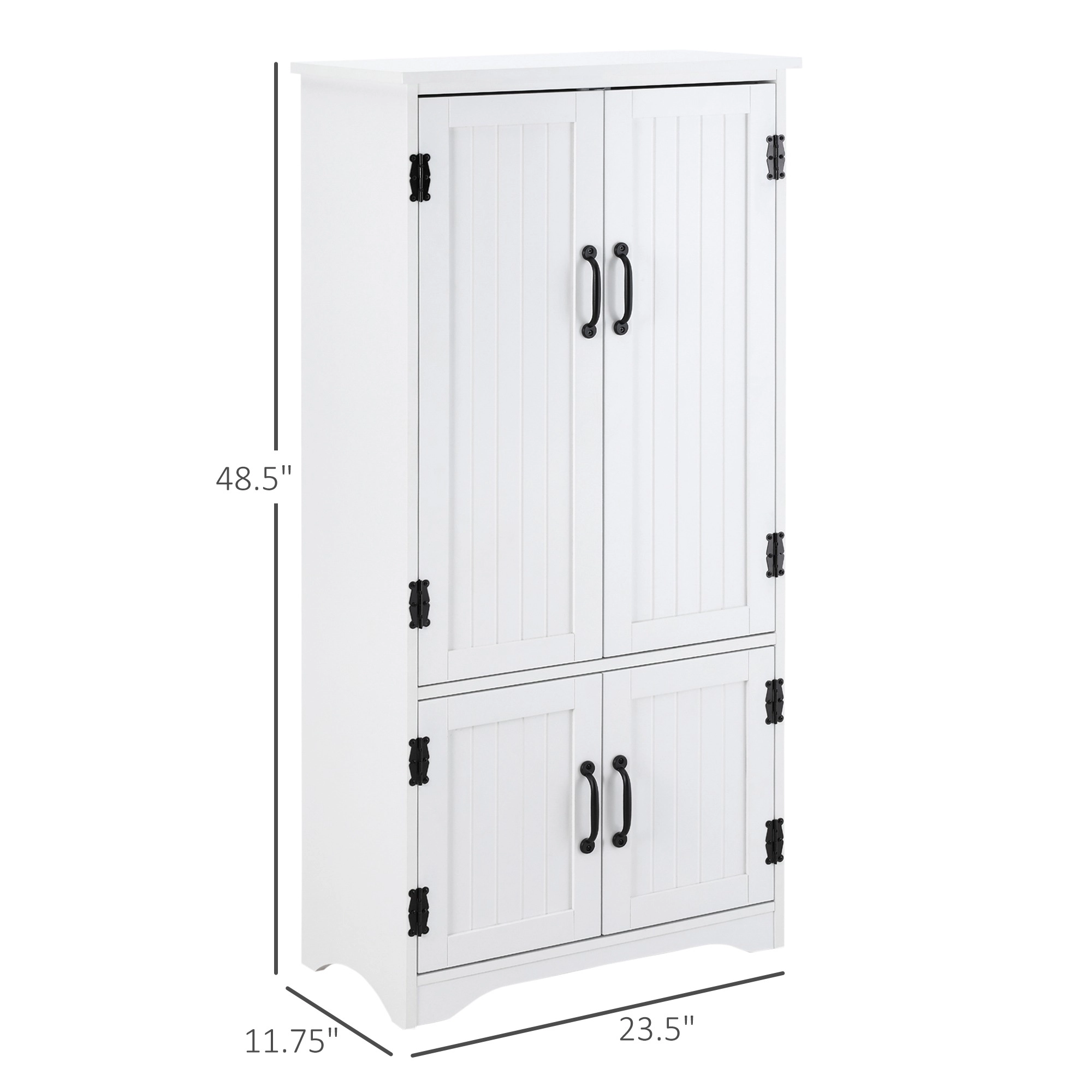 HONGGE Accent Floor Storage Cabinet Kitchen Pantry with Adjustable Shelves and 2 Lower Doors