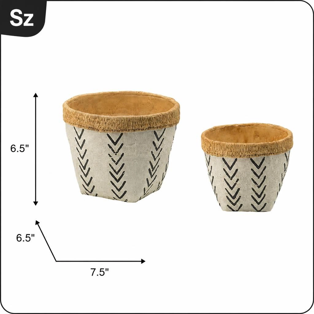WOW PIONEER Durable Cement Garden Planter Pot for Flowers Herbs Vegetables Outdoor Indoor