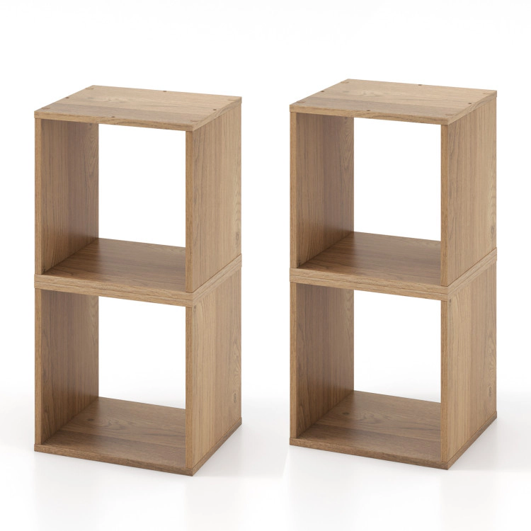 Hivvago 2 Cubes Stackable Bookcase for Living Room and Study