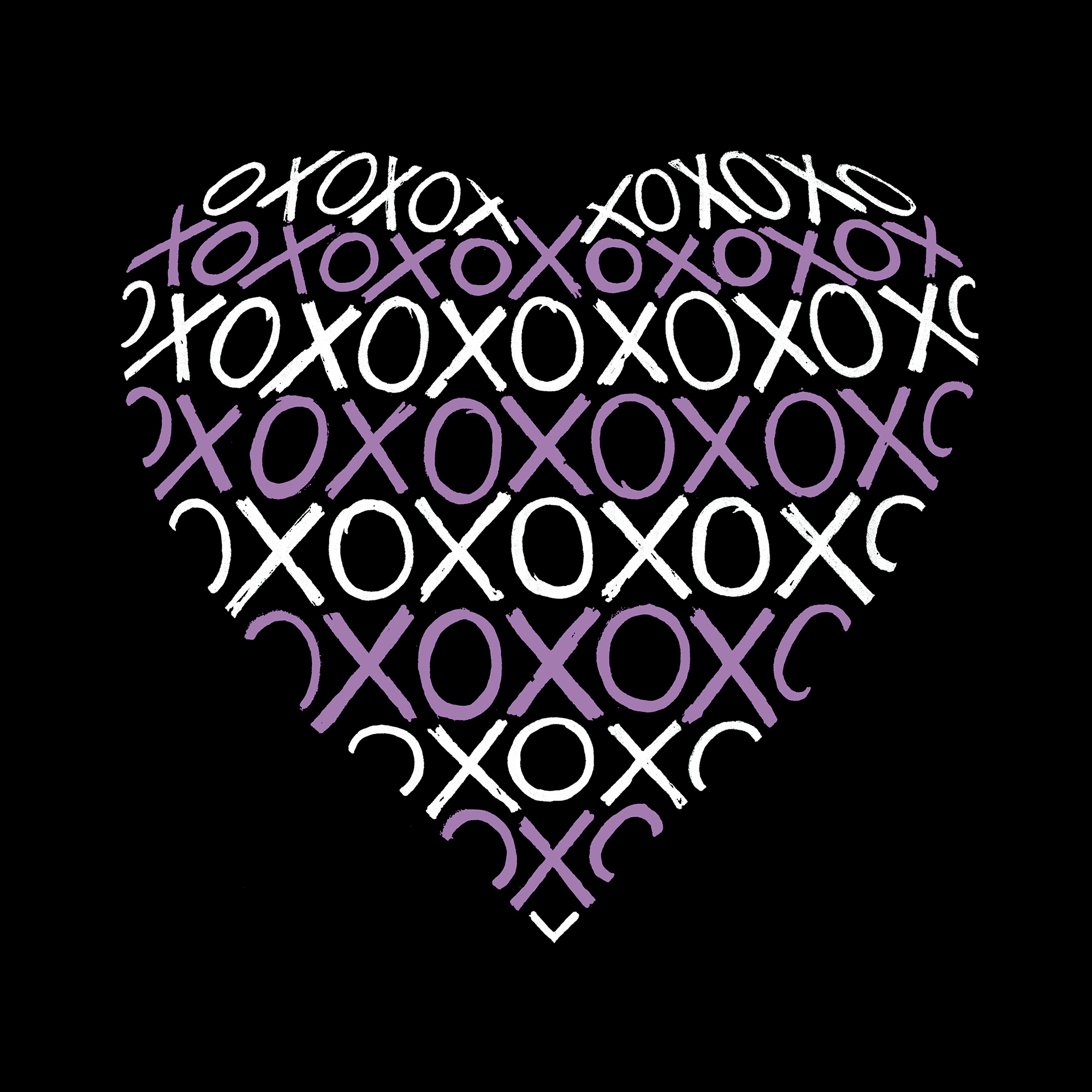 LA Pop Art XOXO Heart - Women's Word Hooded Sweatshirt