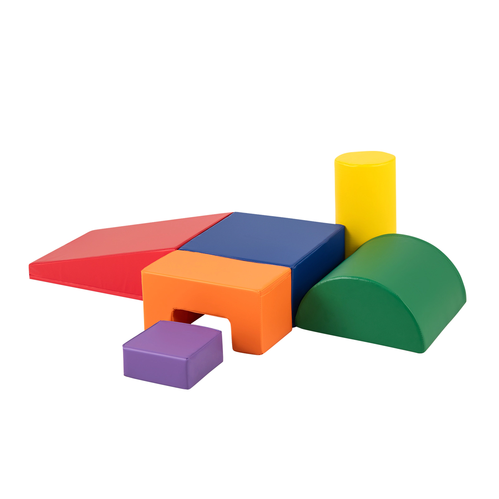 SUGIFT Orange Indoor Climb and Crawl Activity 6-Piece Toddler Foam Climbing Blocks Playset