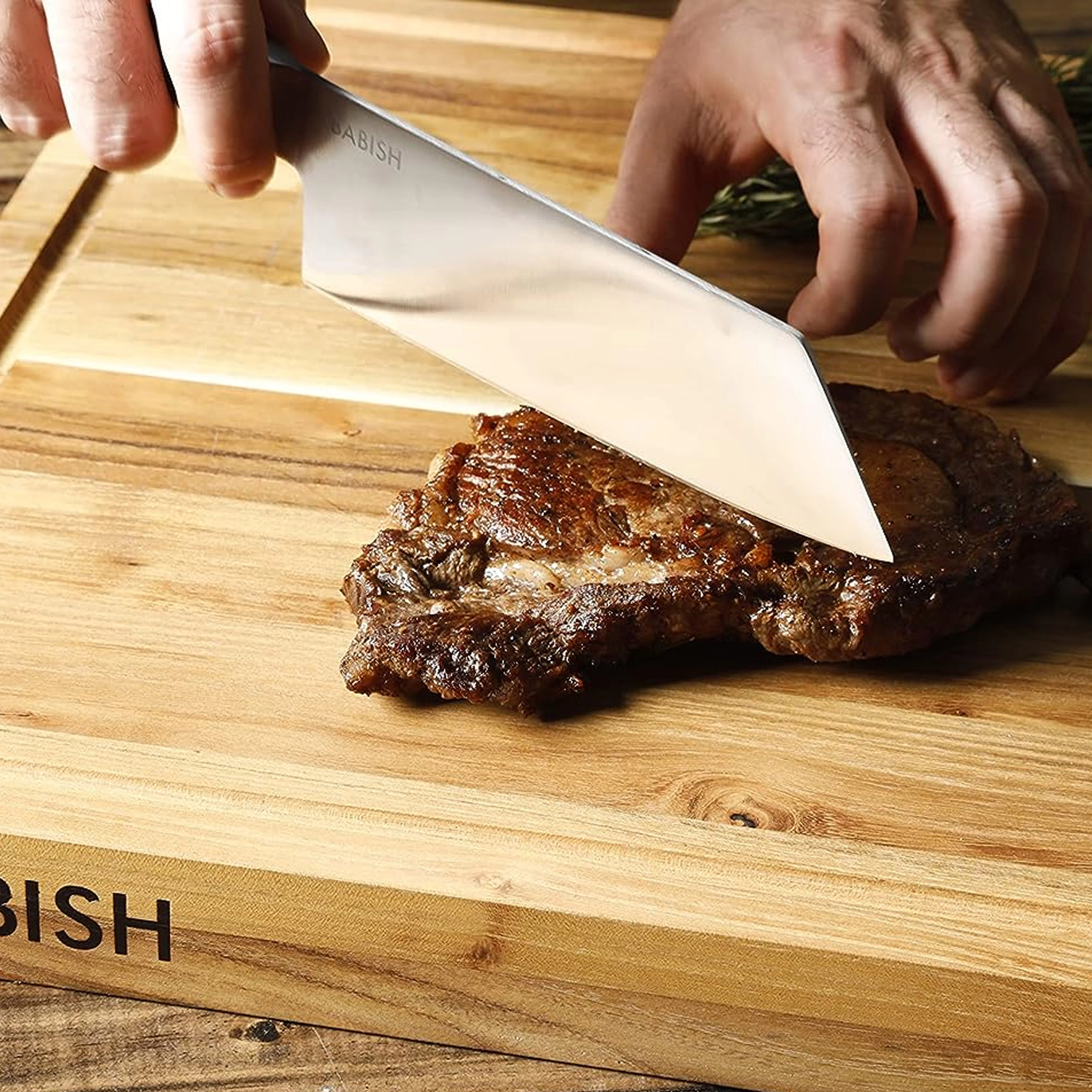 Babish 7.5 Inch High-Carbon Stainless Steel Full Tang Clef Knife in Black