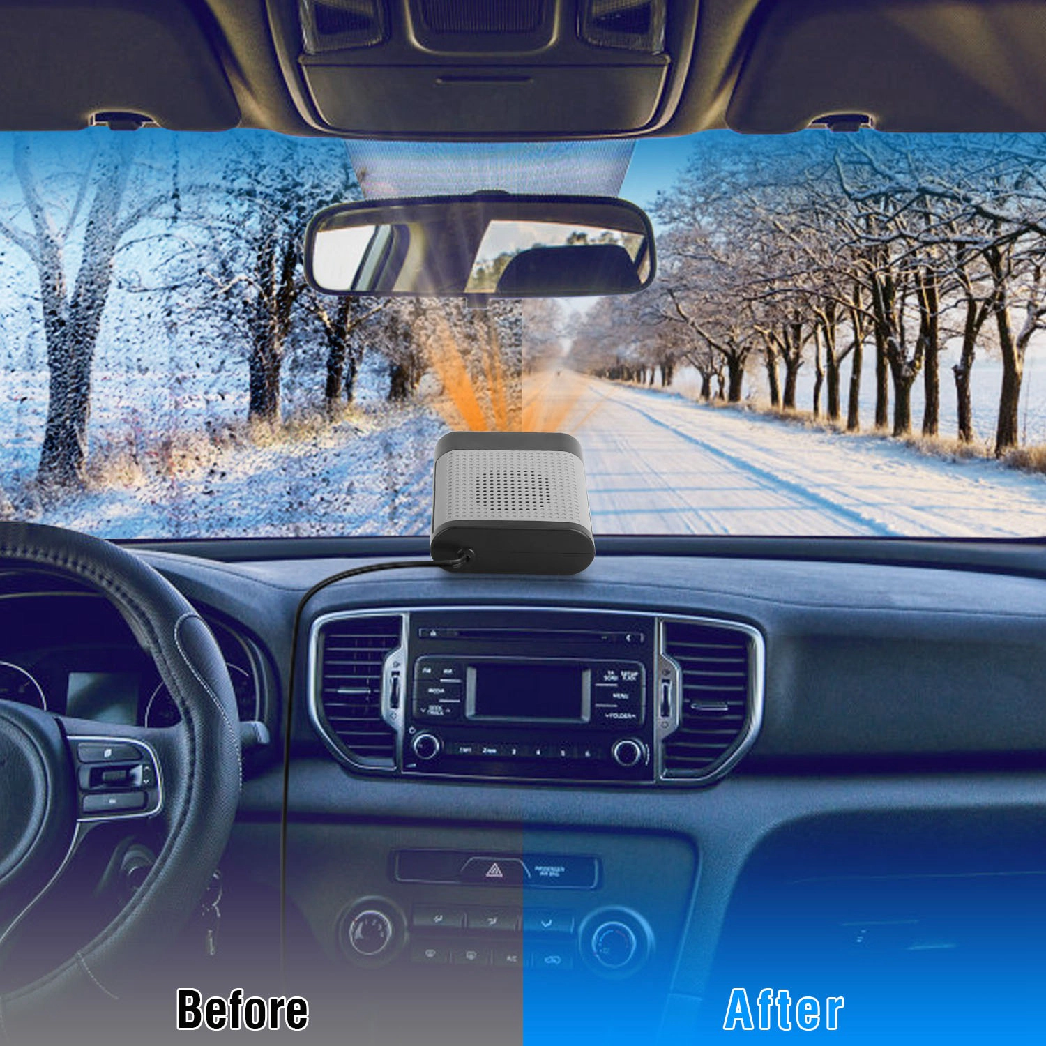 GBruno 12V 2-in-1 Portable Car Heater And Cooling Fan
