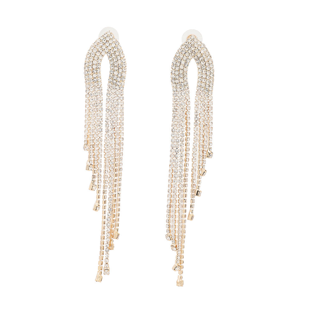 SOHI Women's Silver-Toned Bling Cluster Drop Earrings