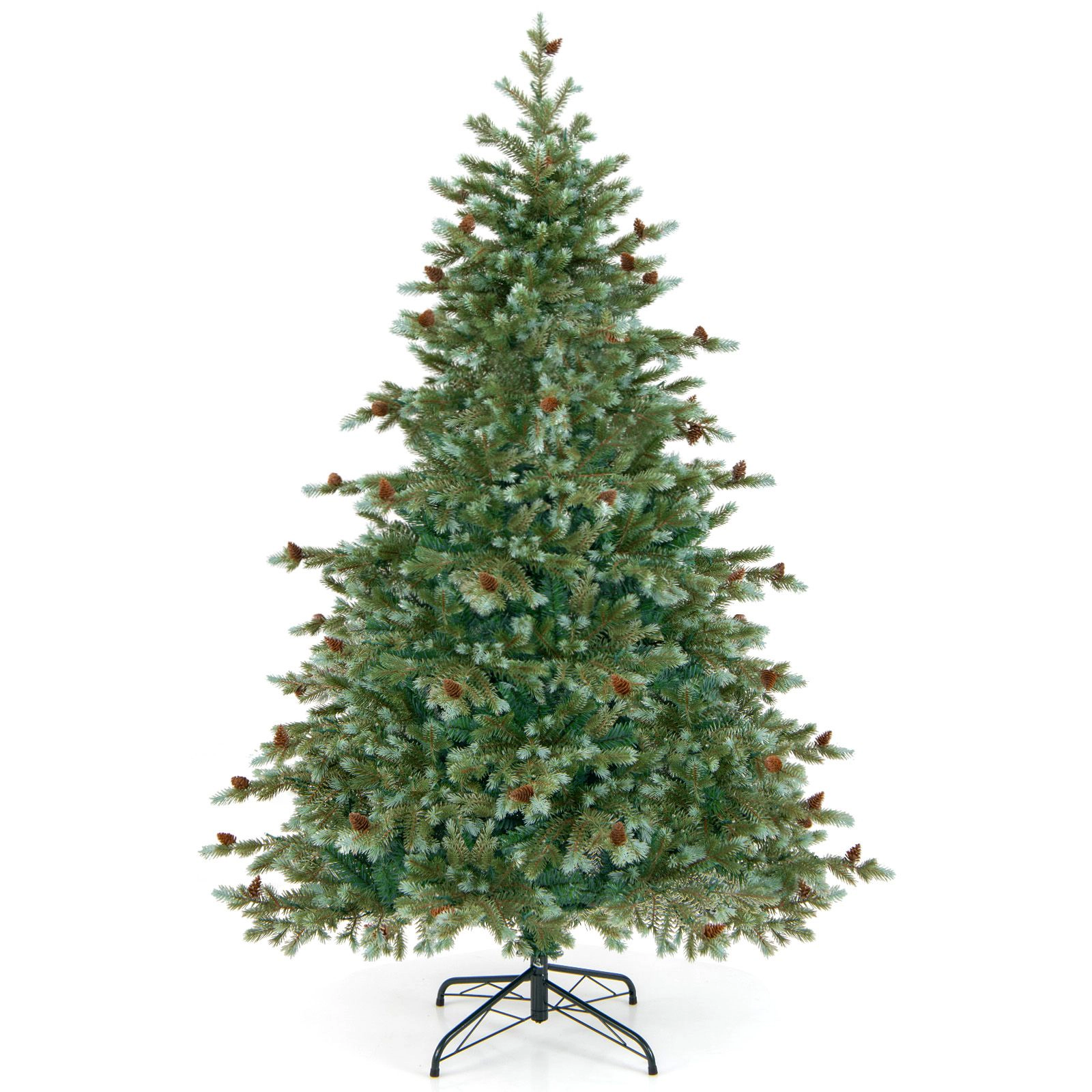 SlickBlue Artificial Christmas Tree with LED Lights & Pine Cones