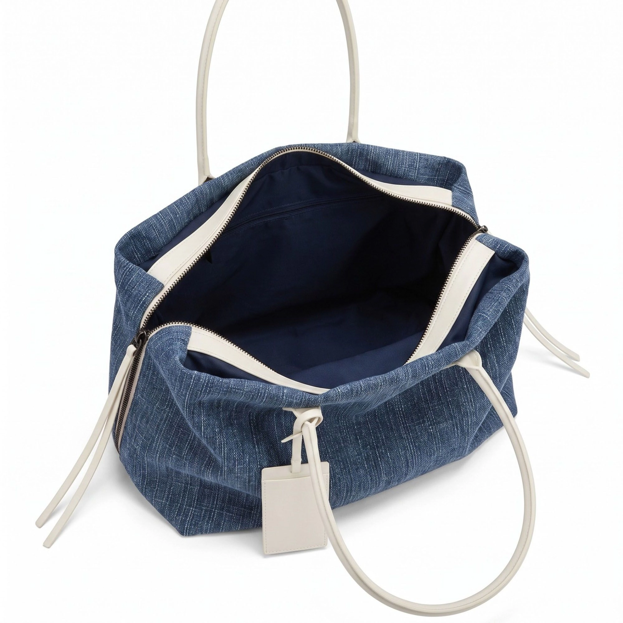 Alilang Women's Large Textured Tote Bag with Double Handles and Zip Closure