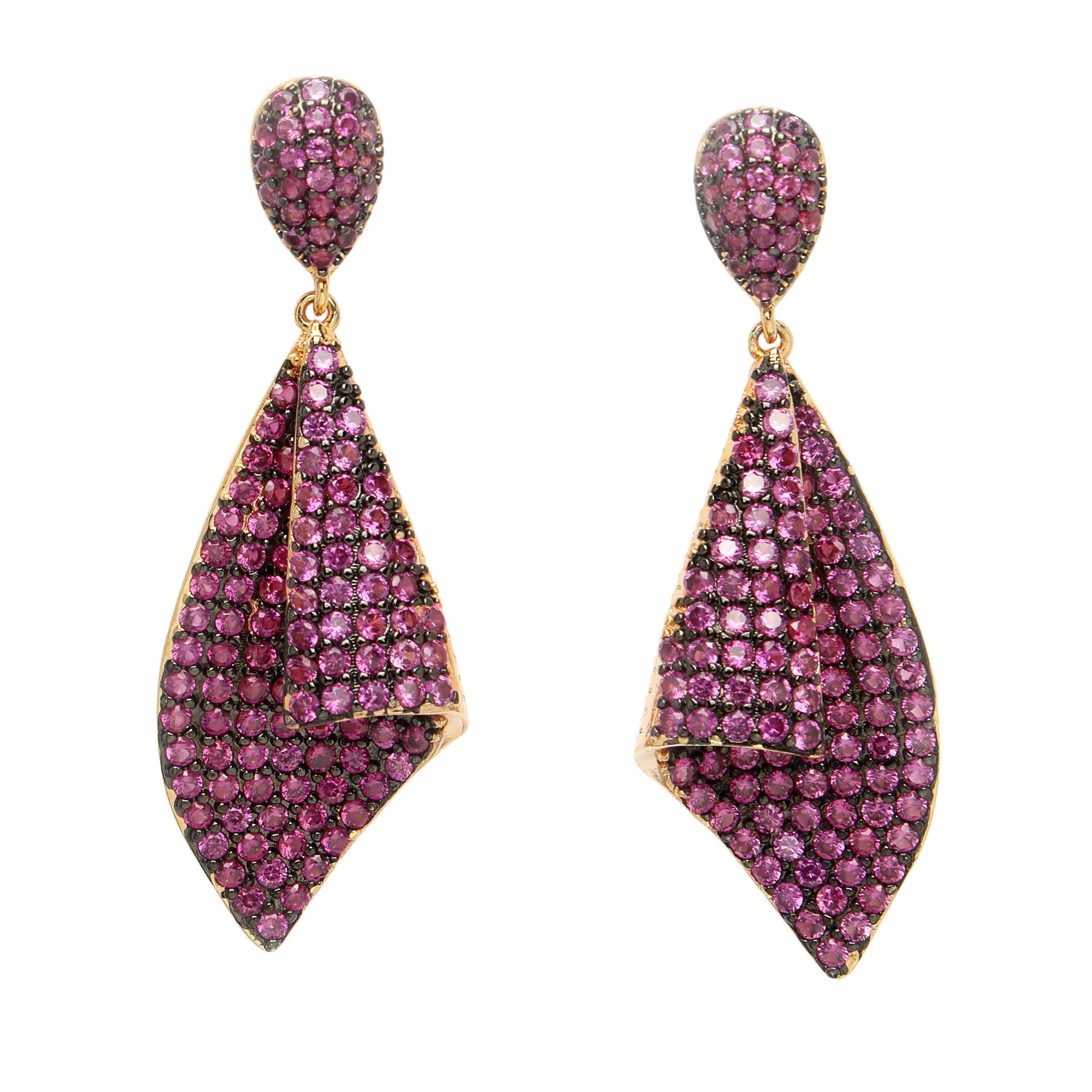 AGP PARIS Womens Diva Collection Modern Asymmetry Drop Earrings