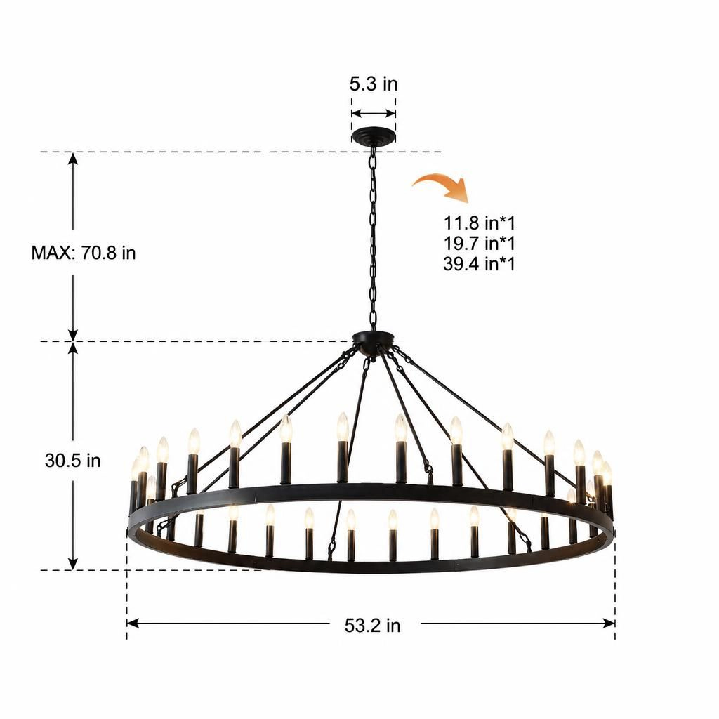 ELEMENT ACE Modern Round Iron Ceiling Light