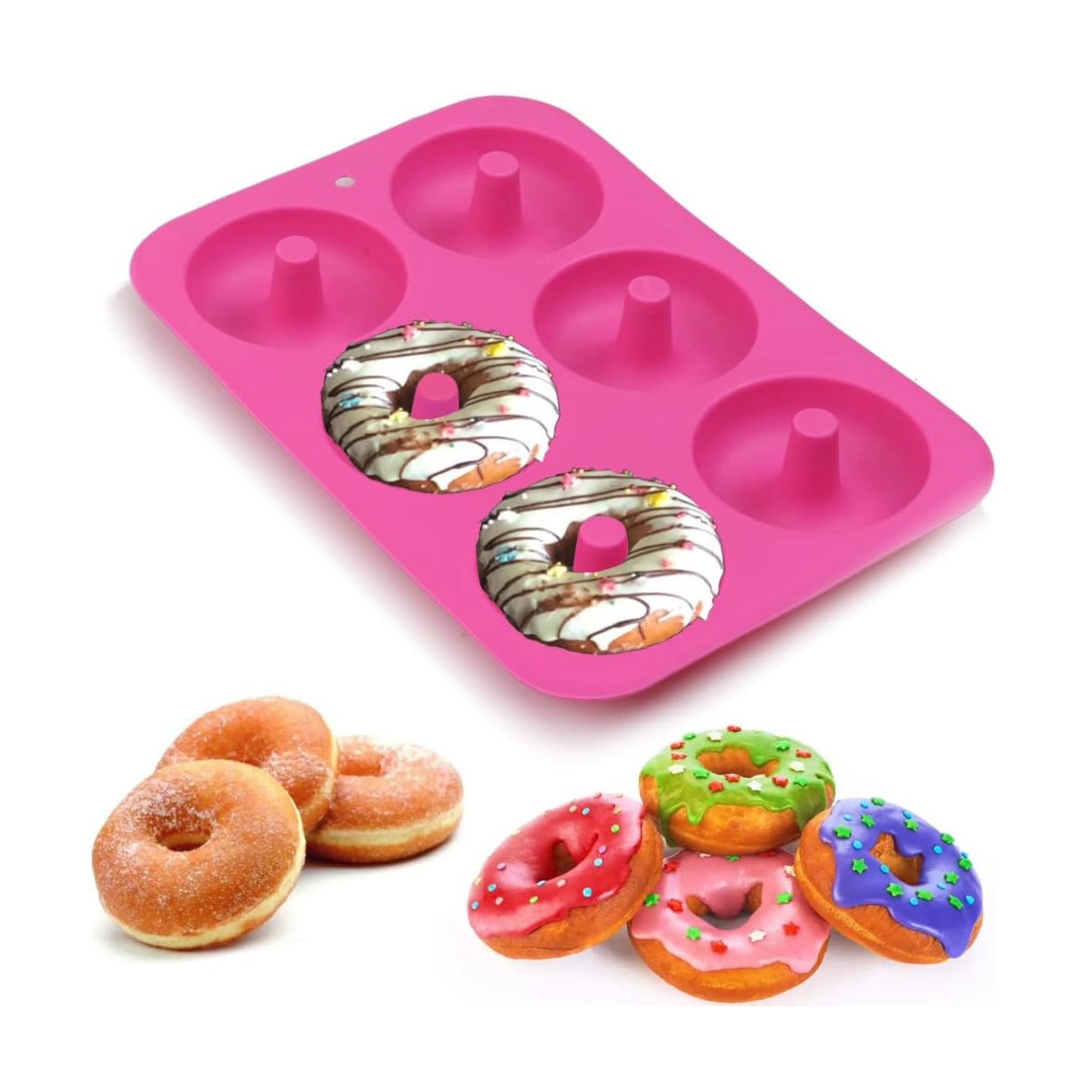 Stock Preferred Pack of 2 Silicone Donut Baking Molds Nonstick Food Grade Doughnut Pans