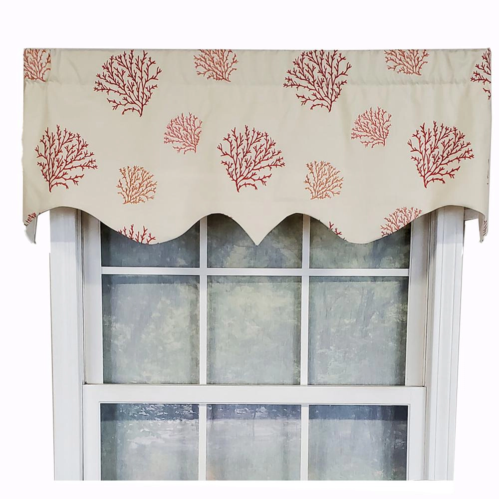 RLF Home Luxurious Modern Design Classic Deep-Sea Regal Style Window Valance 50" x 17" Coral