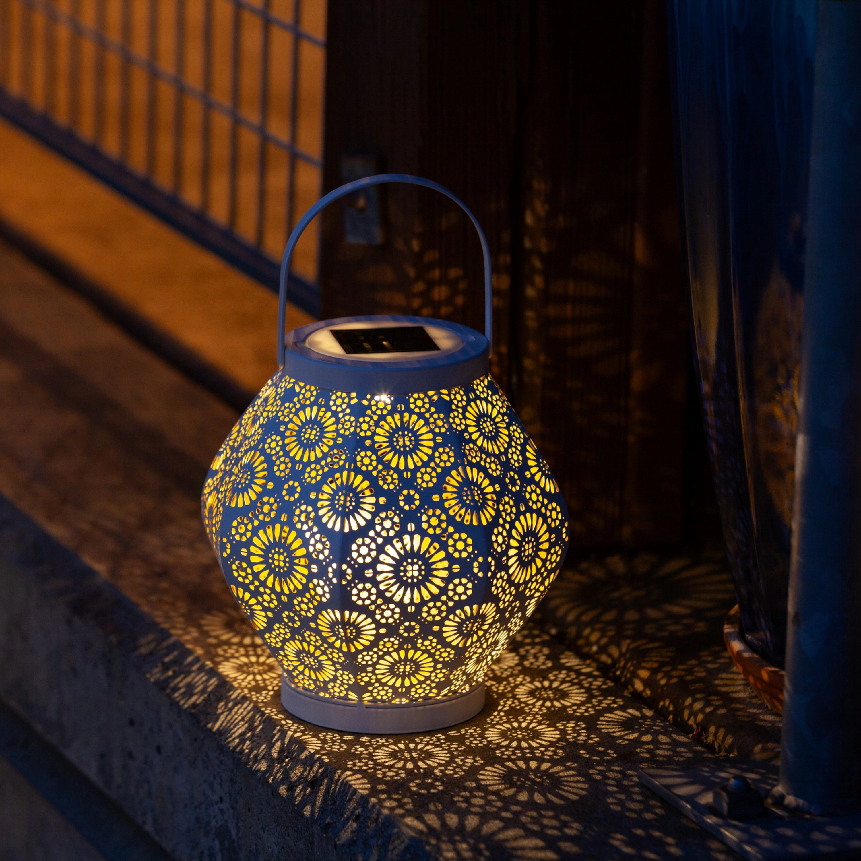 Allsop Home & Garden Daisy Punched Metal Solar Lantern