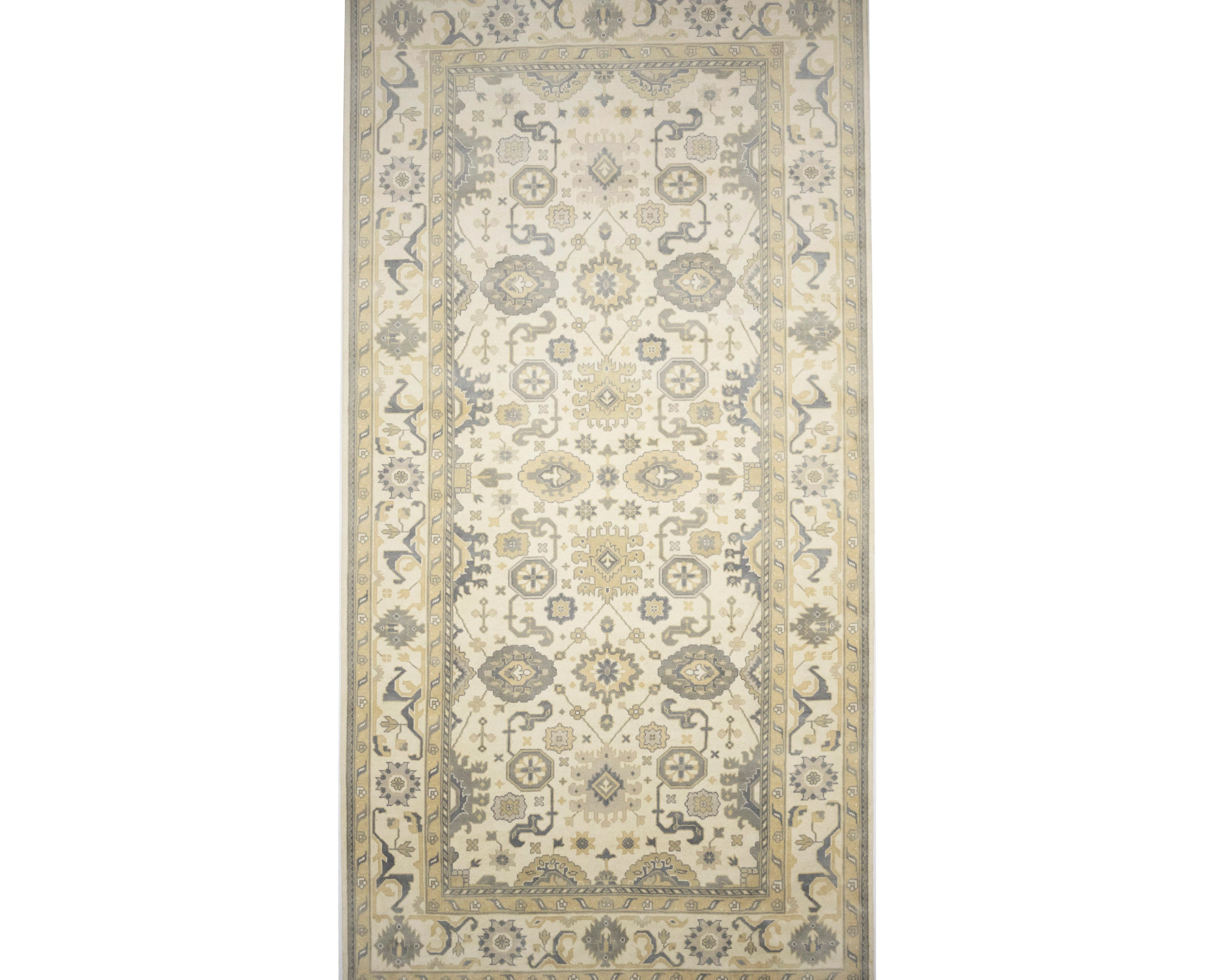 Magic Rugs Cream Floral 10X20 Oushak Chobi Oriental Rug