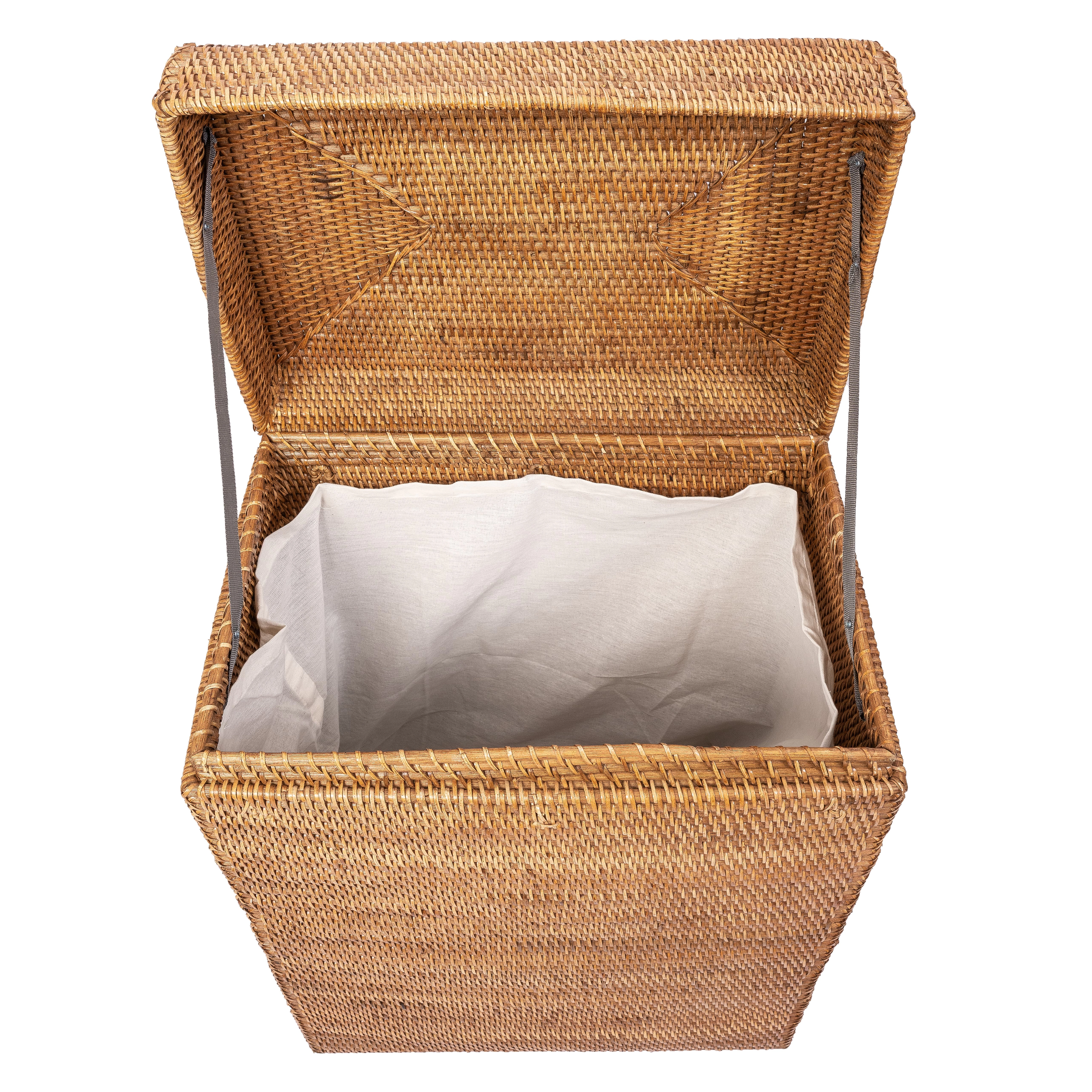 Saboga Home™ Rectangular Hamper with Hinged Lid and Cotton Liner