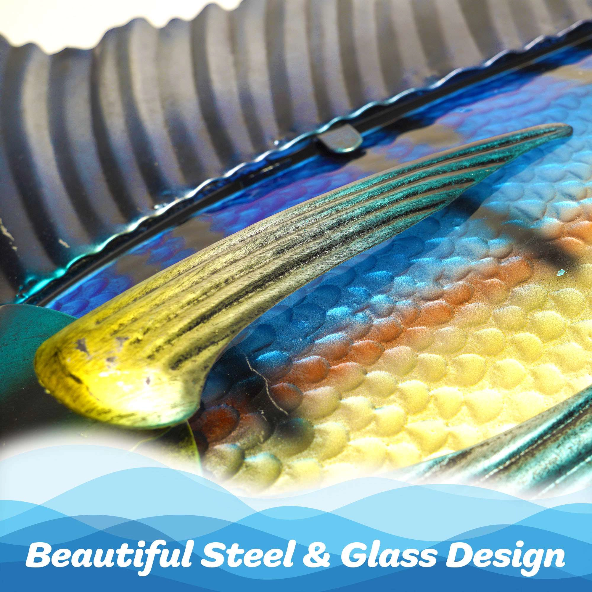 G128 Hand-Painted Metal Sailfish Wall Hanging