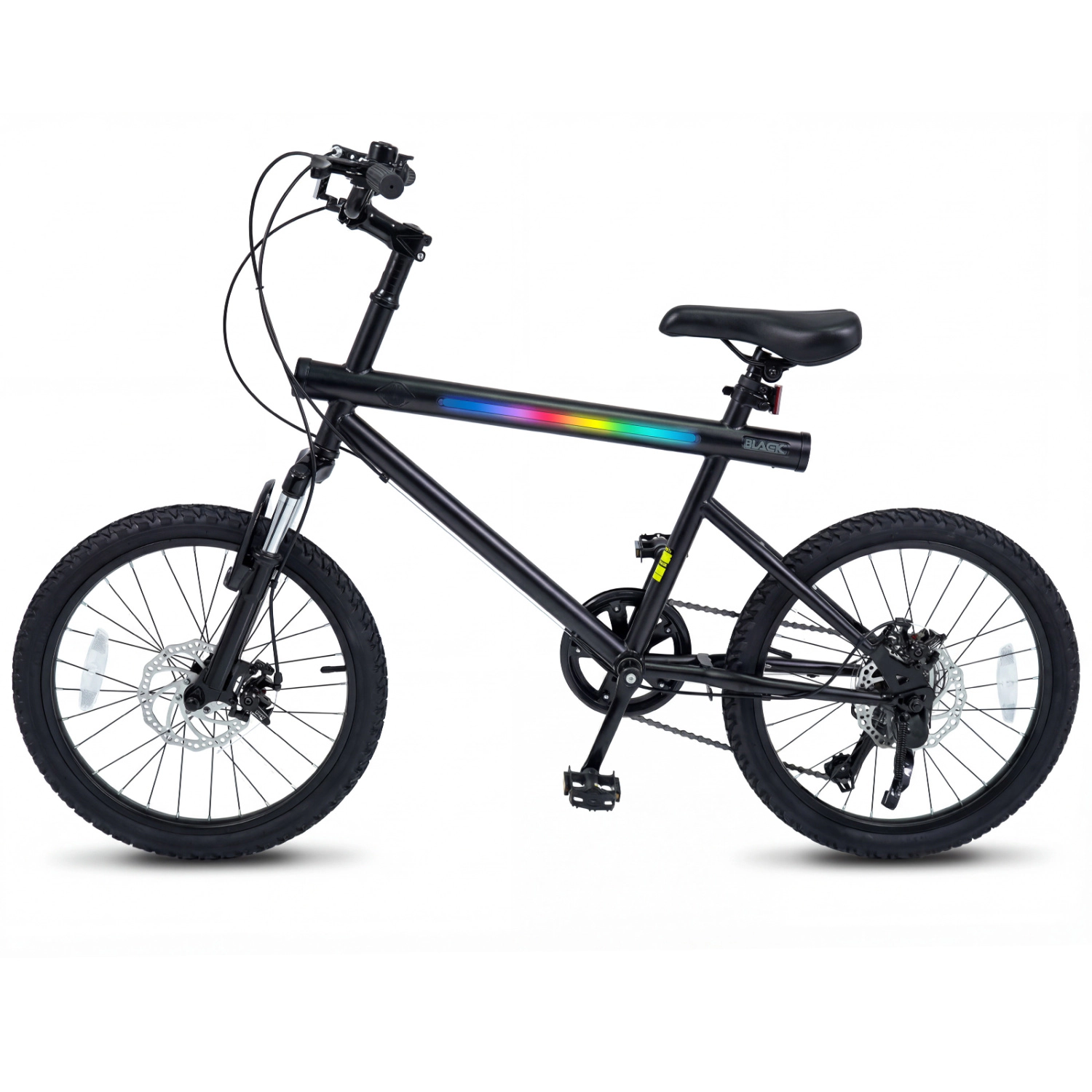 LJG Kids 20 Inch Commuter Bicycle LED-Lit with 6-Speed Shimano Twist Shifting and Stereo Speakers
