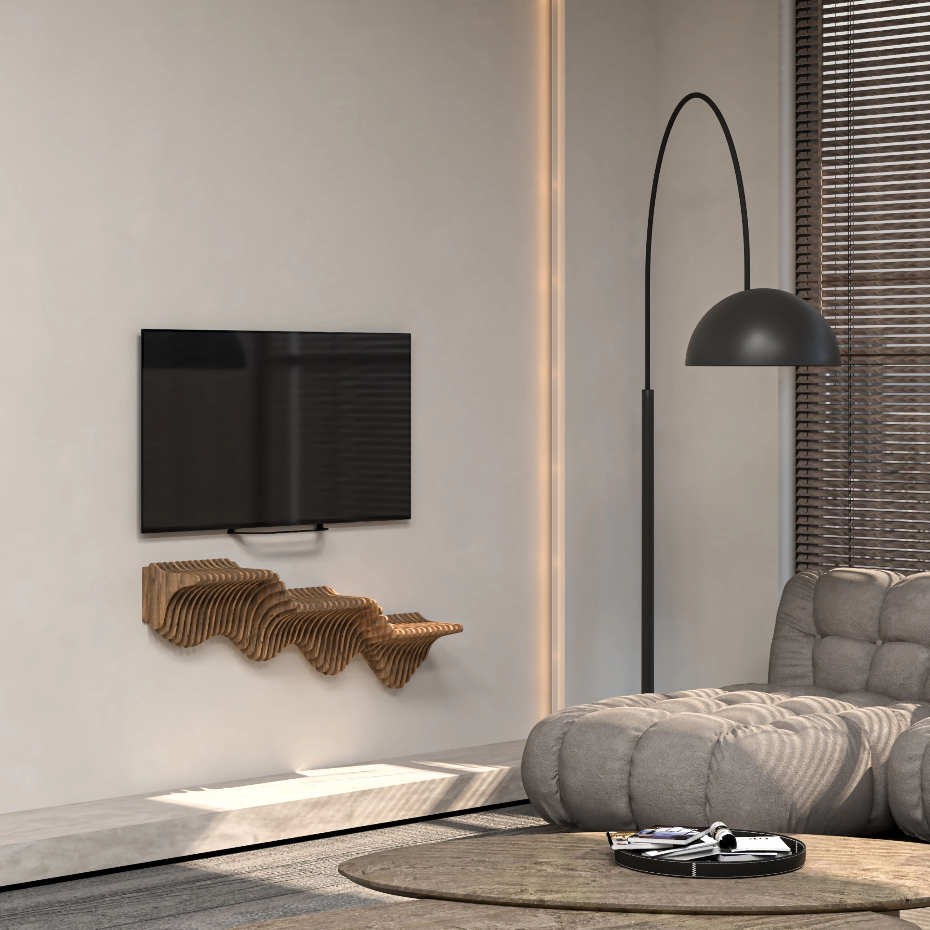 Wear Sierra 40" Geometric Floating Wall Shelf