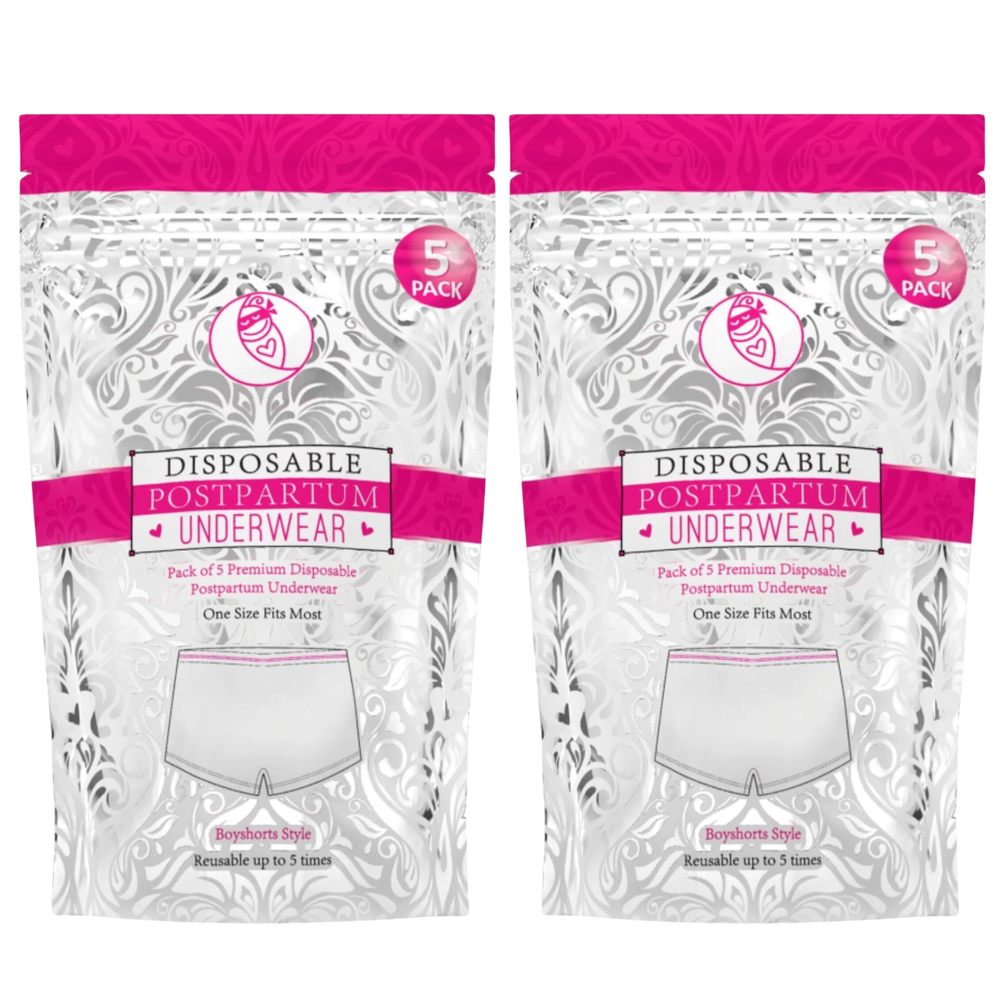 Ninja Mama Women's Serosa Postpartum Disposable Underwear Without Pad Soft & High-Waisted 2 X Packs of 5