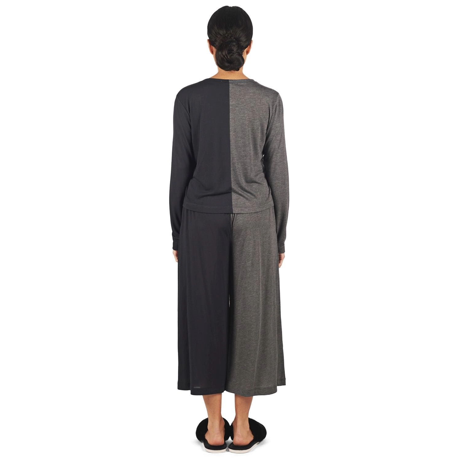 MeMoi Women's Color Block Modal Button-Down Shirt and Capri Set