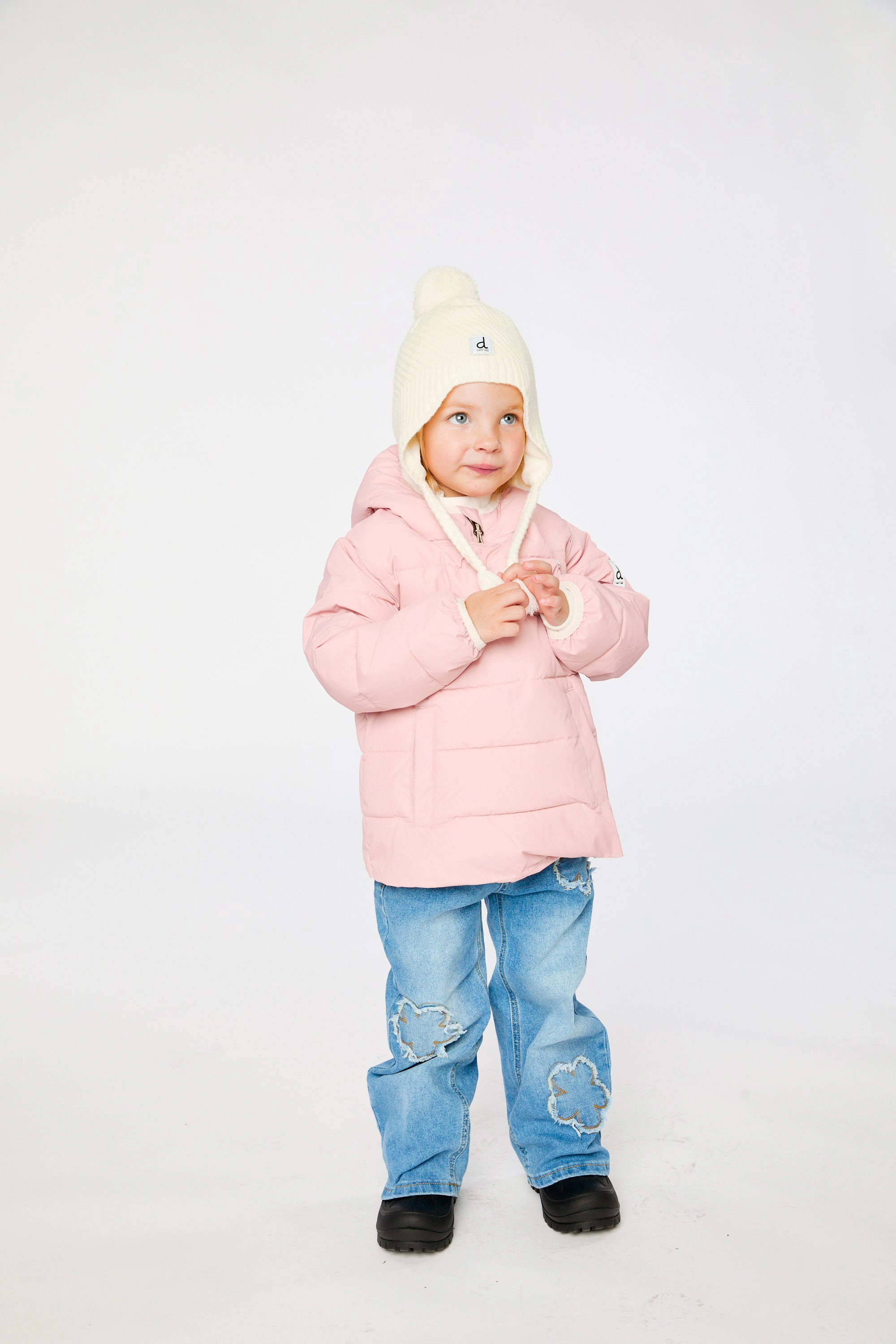 Deux par Girls Quilted Winter Jacket Adapted for Car Seats