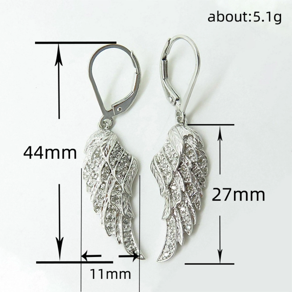 Women Angel Wing Dangle Leverback Earring