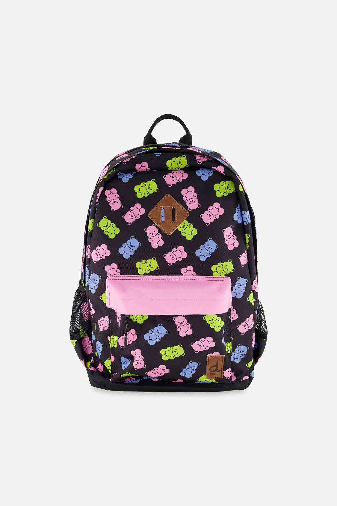 Deux par Deux Girls Gummy Bear Print Two-Compartment Backpack with Padded Laptop Sleeve