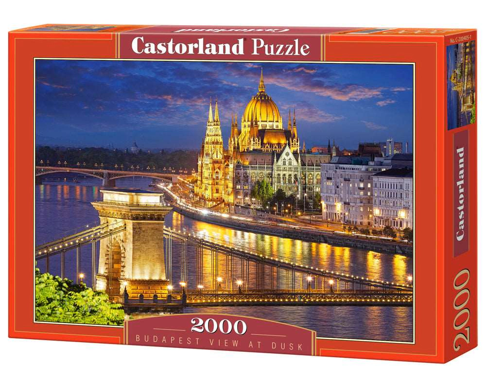 CASTORLAND 2000 Piece Jigsaw Puzzles, Budapest view at dusk, Parliament, Hungary Puzzle, C-200405-2