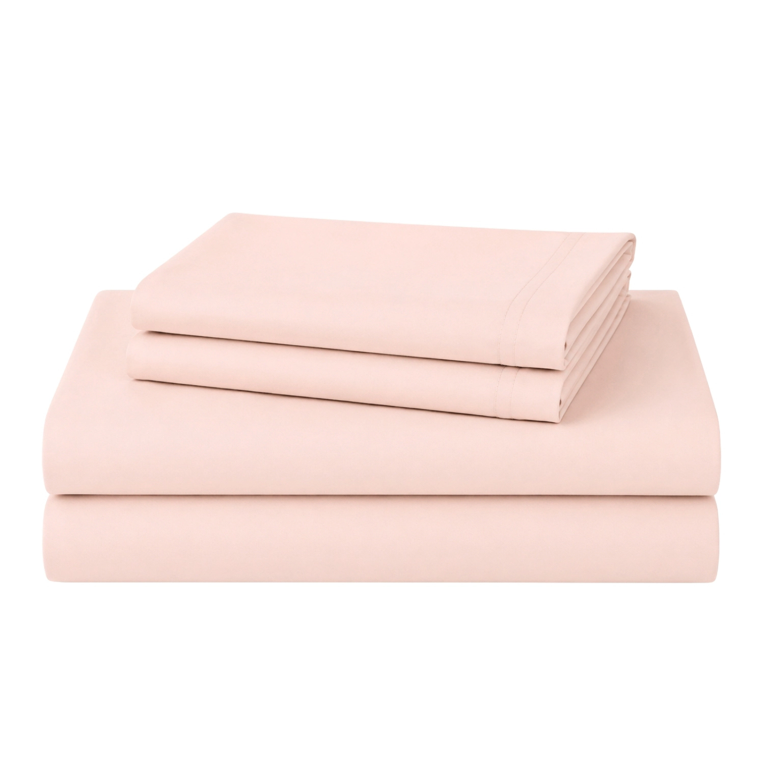 RT Designers Collection 300 TC 100% Organic Cotton Lightweight 4 Piece Solid Sheet Set Queen Rose