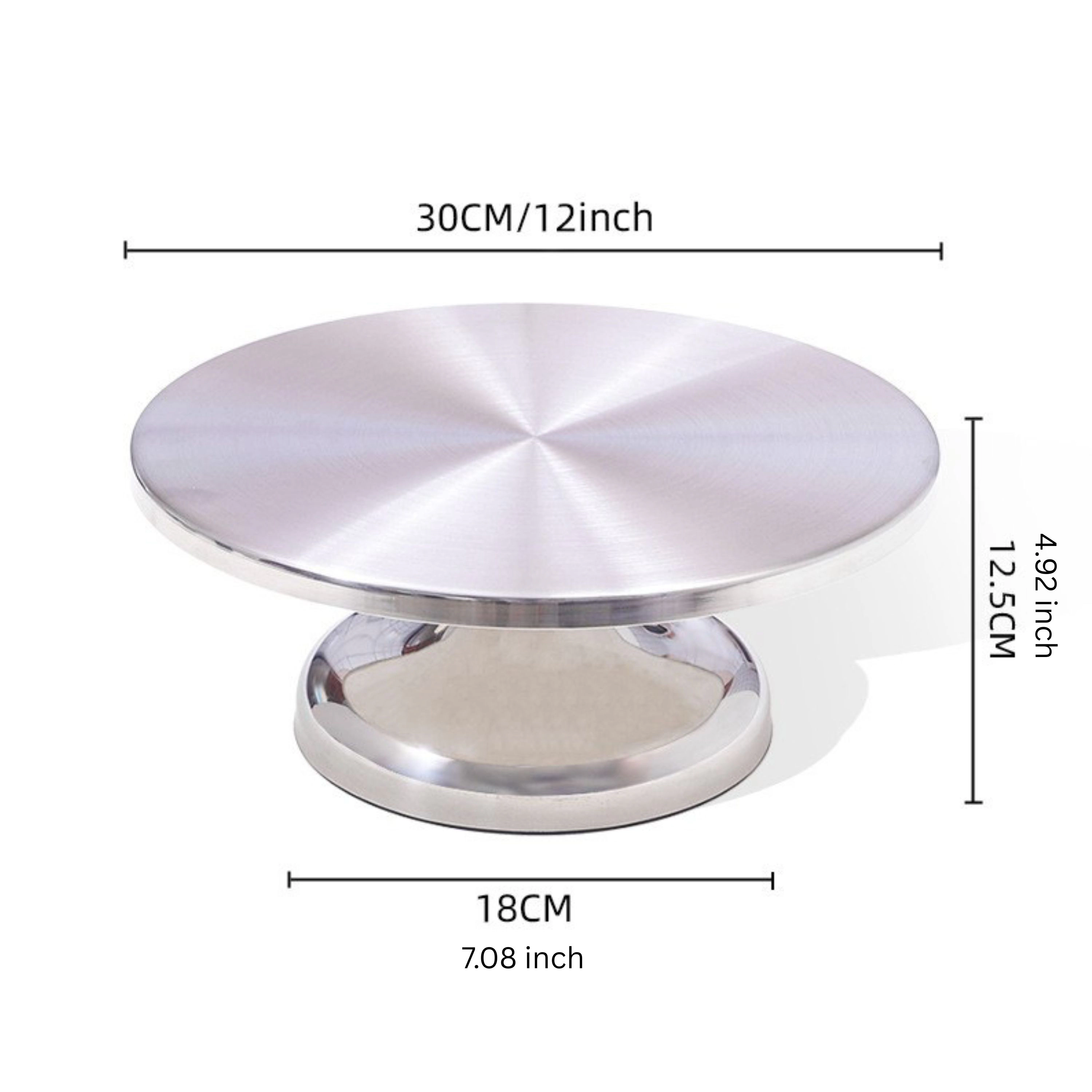 Kitcheniva 12-Inch Premium Stainless Steel Revolving Cake Decorating Turntable Stand With 360 Rotation