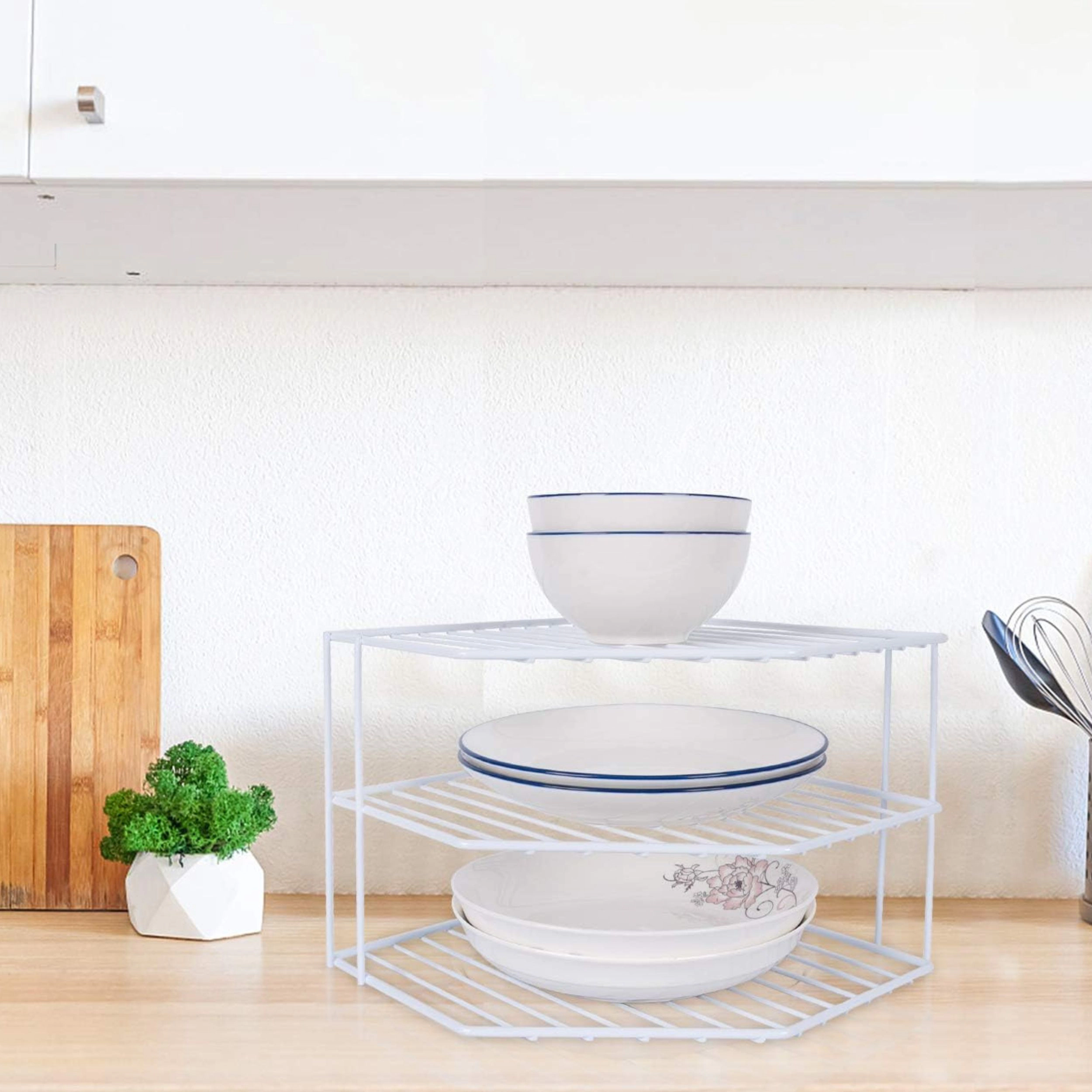 Stock Preferred 3 Tier Steel Corner Shelf Cabinet and Counter Organizer
