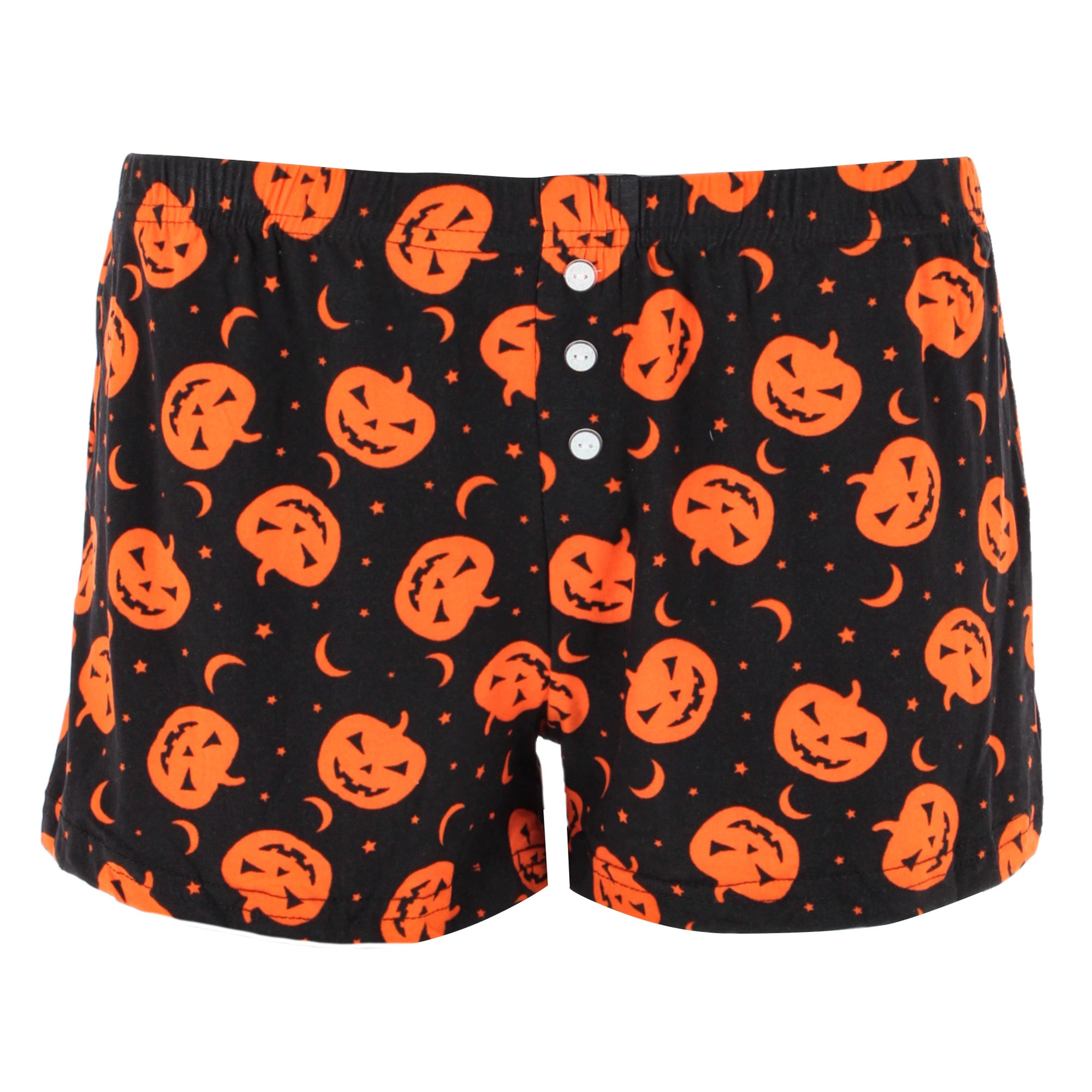 CTM Women's Halloween Jack-O-Lantern 2 Pack Pajama Shorts by Weekending