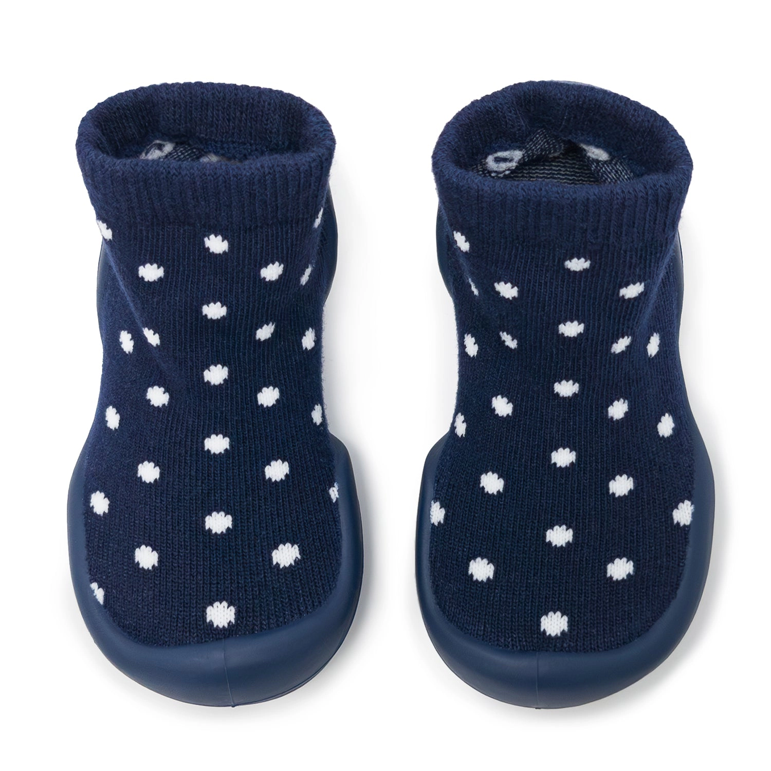 Komuello Baby Boy First Walk Sock Shoes Dotty Navy