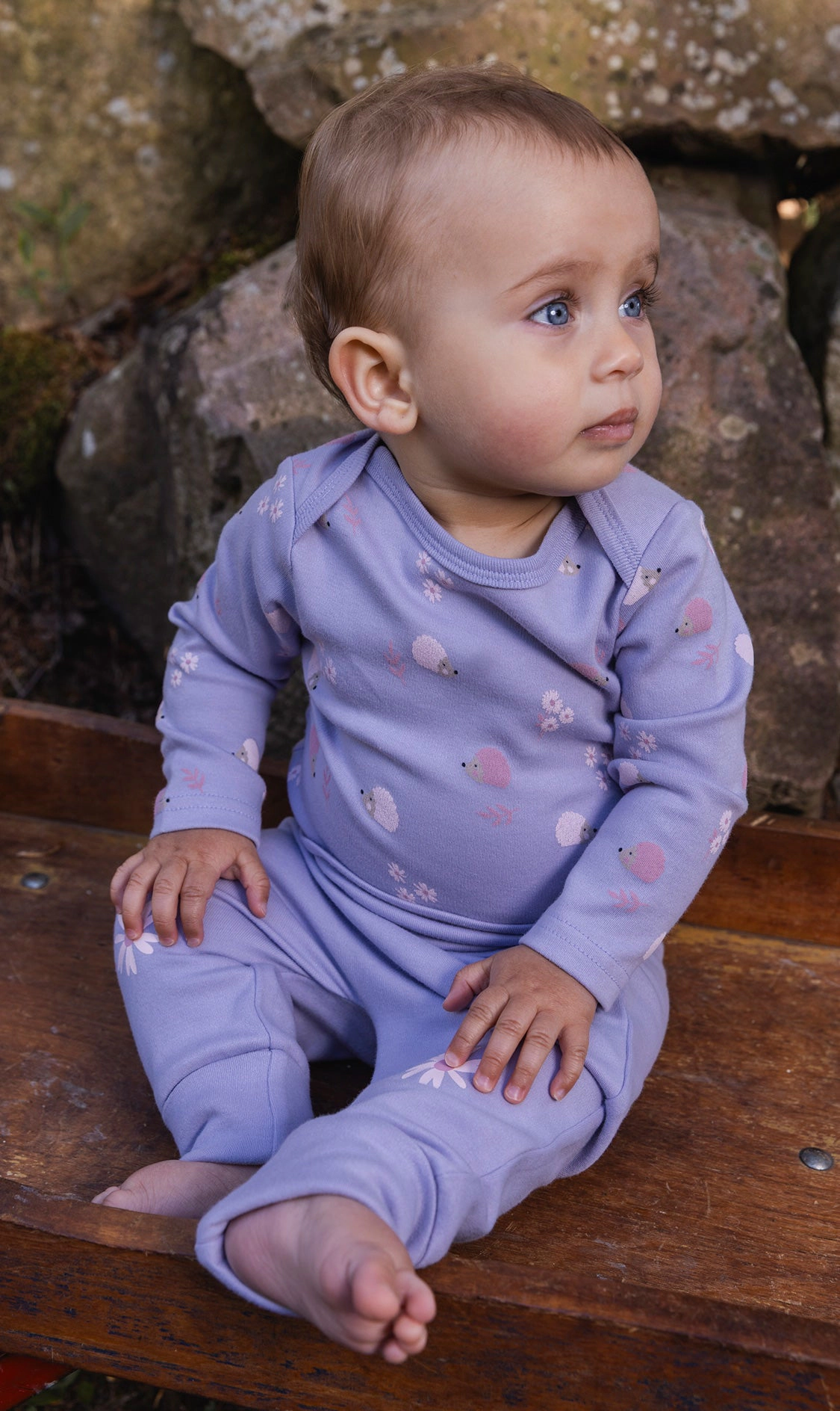 Deux par Girls Organic Cotton Ribbed Evolutive Pants with Flower Details