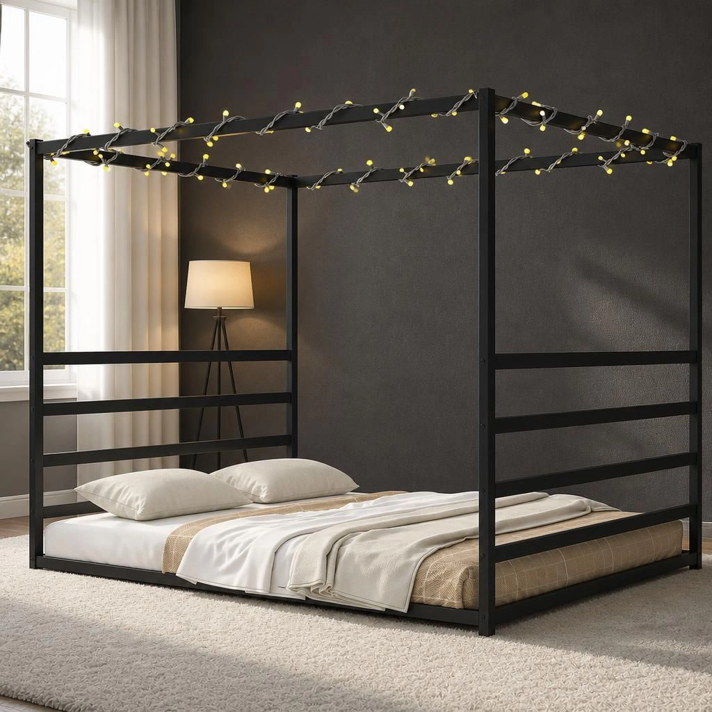 GOODSILO Full Size Iron Platform Bed Frame